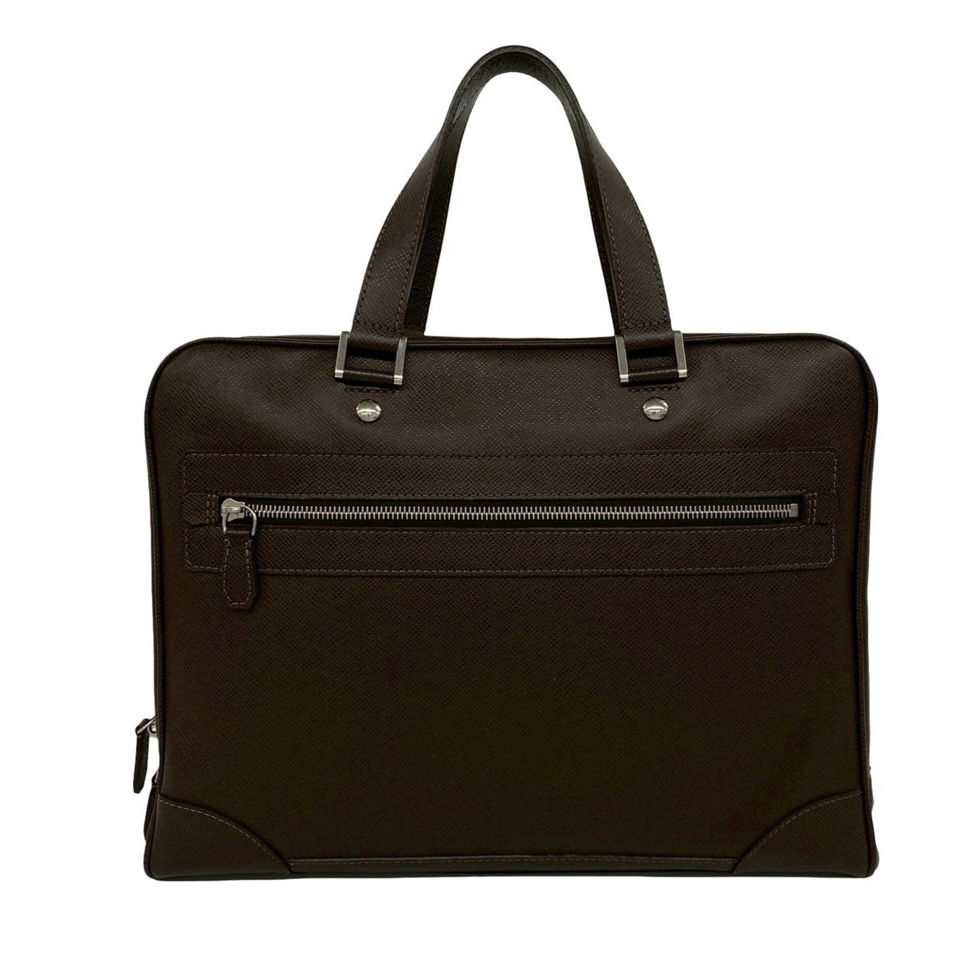 Louis Vuitton Brown Leather Briefcase Handbag (Pre-Owned)