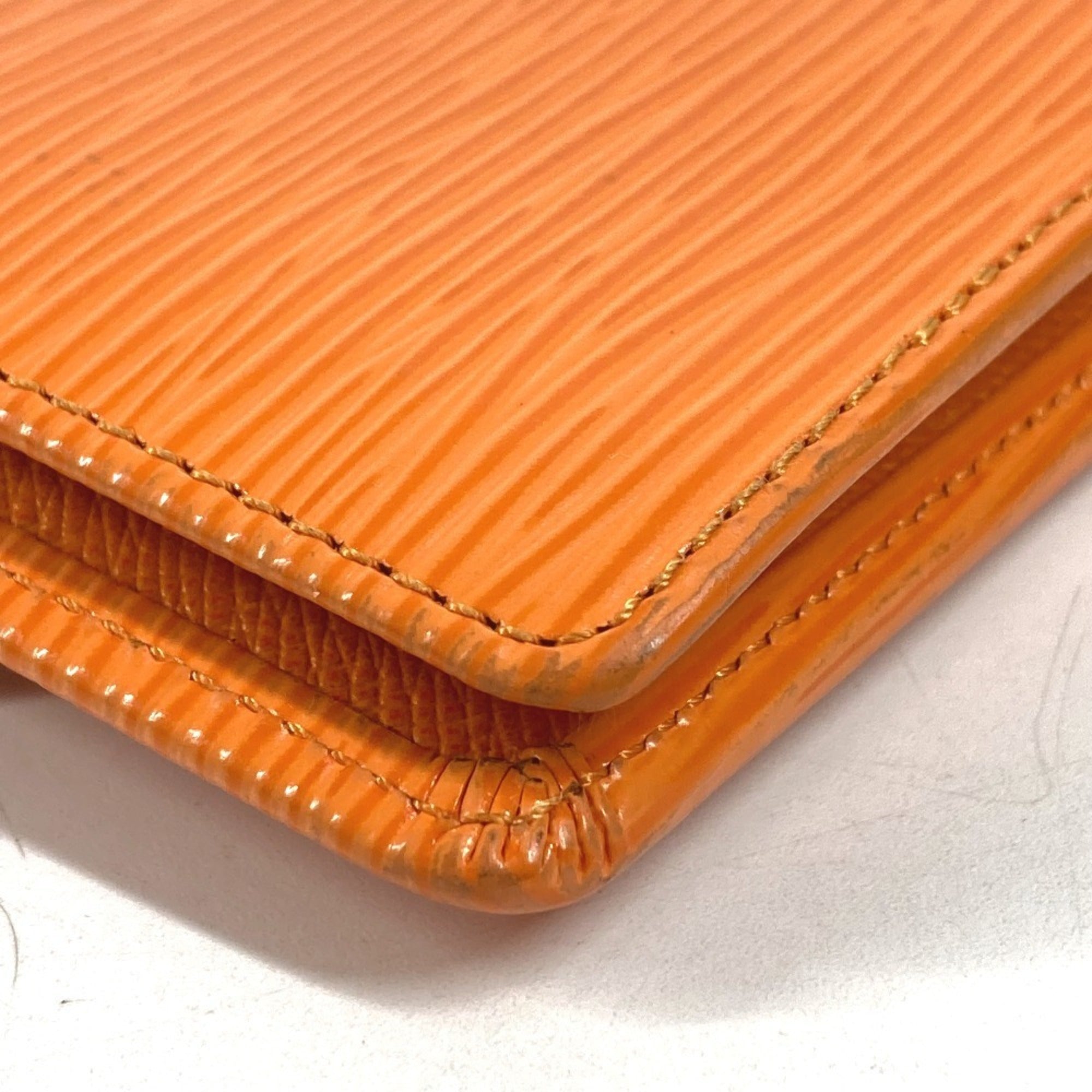 Louis Vuitton Epi Orange Epi Leather Wallet (Bi-Fold) (Pre-Owned)