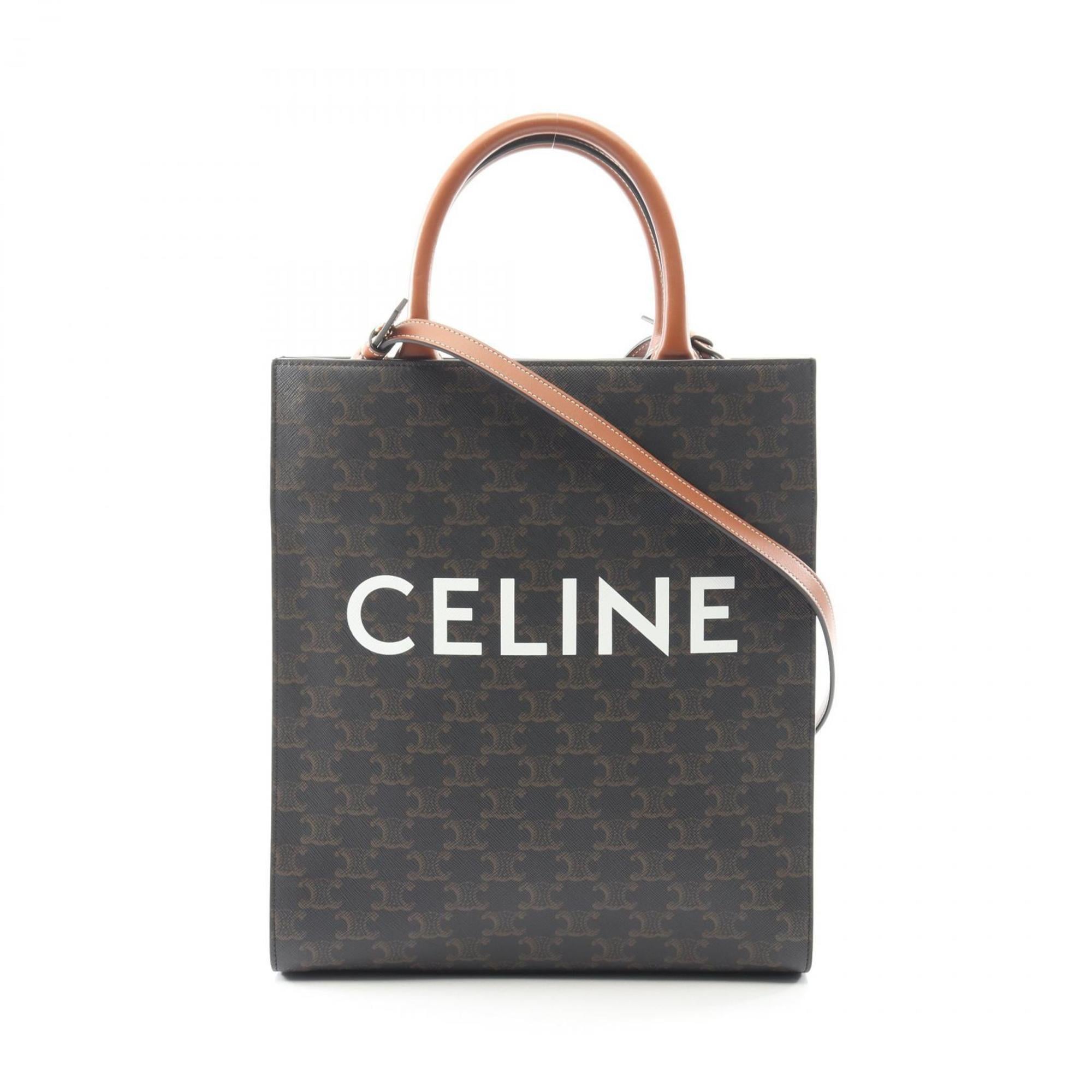 Celine Black Brown Pvc Leather Tote Bag (Pre-Owned)