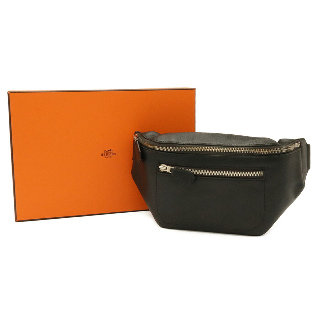 Hermes Black Swift Leather Shoulder Bag Sling Bag (Pre-Owned)