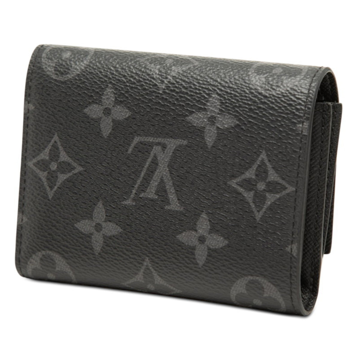 Louis Vuitton Black Gray Pvc Leather Wallet (Tri-Fold) (Pre-Owned)