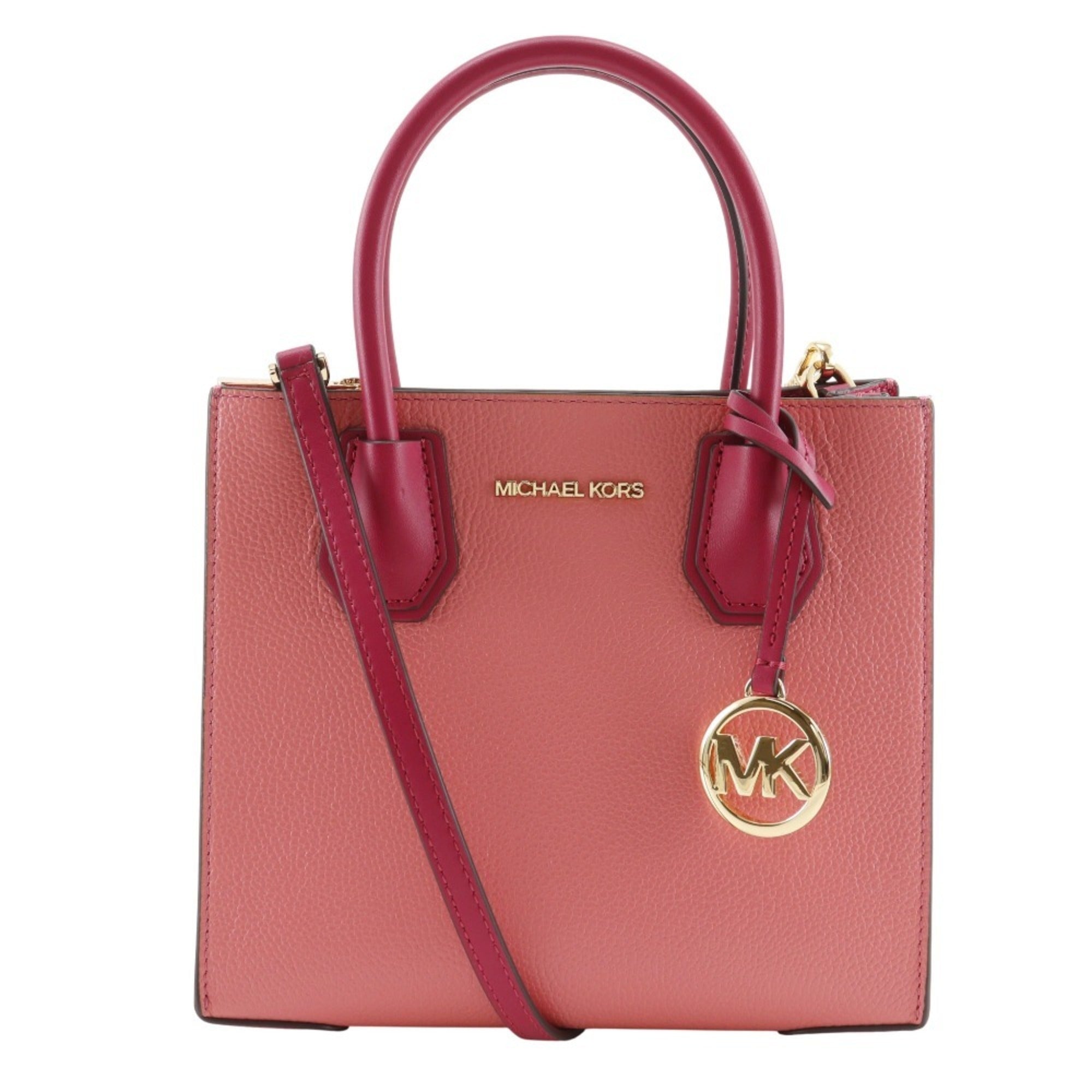 Michael Kors Pink Red Color Leather Handbag (Pre-Owned)