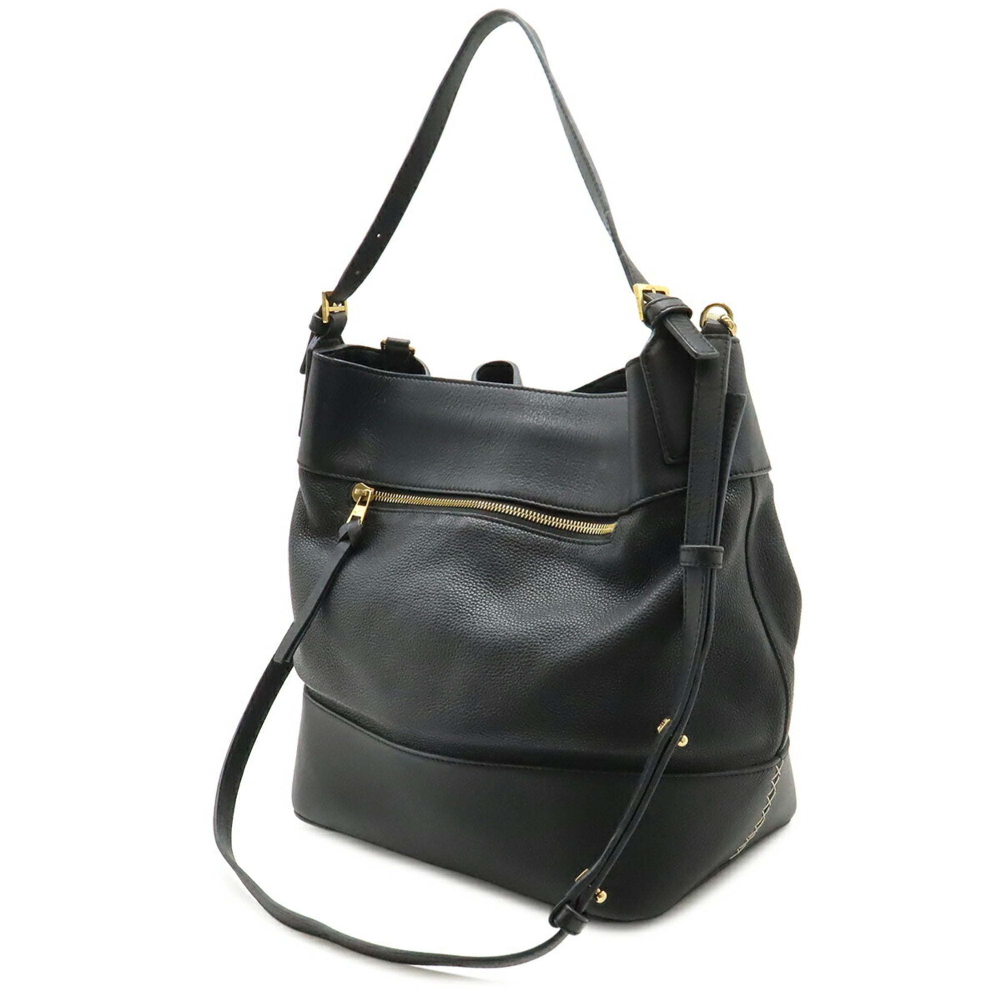 Loewe Black Leather Handbag Shoulder Bag (Pre-Owned)