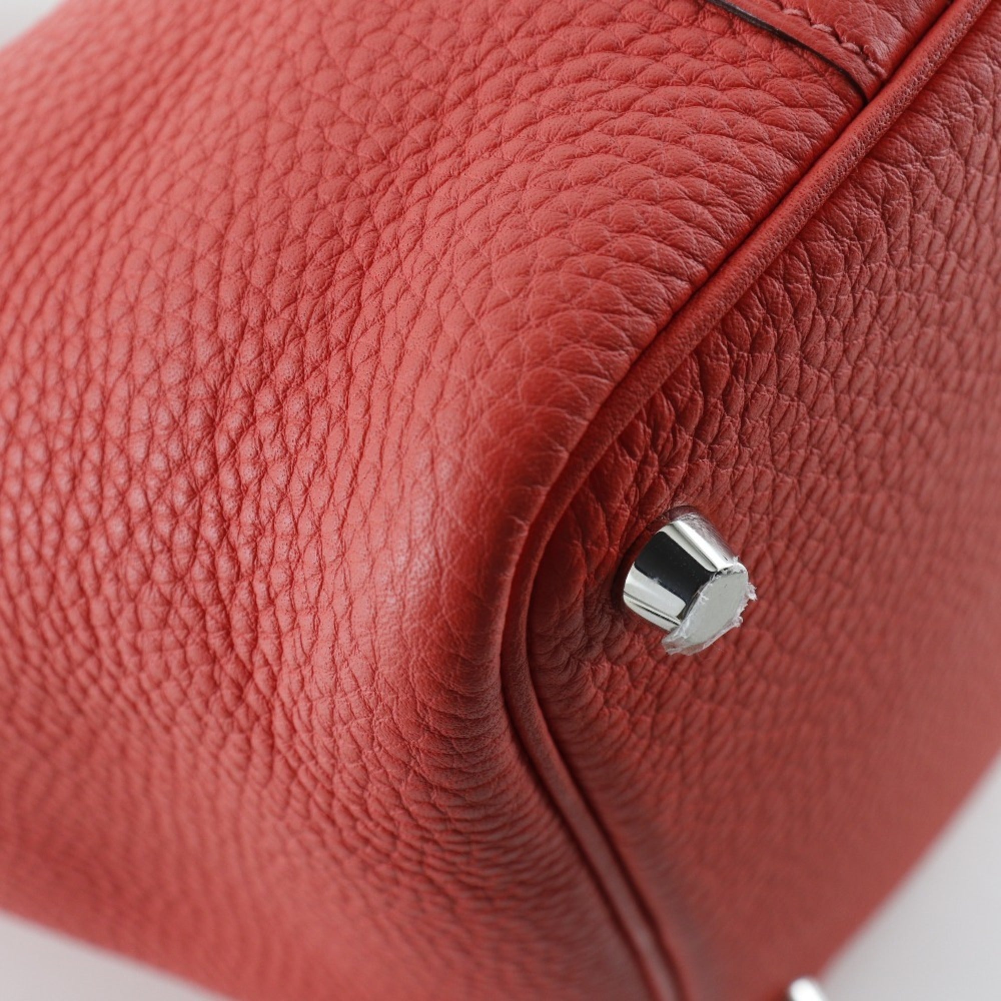 Hermes Pink Red Color Taurillon Clemence Leather Handbag (Pre-Owned)