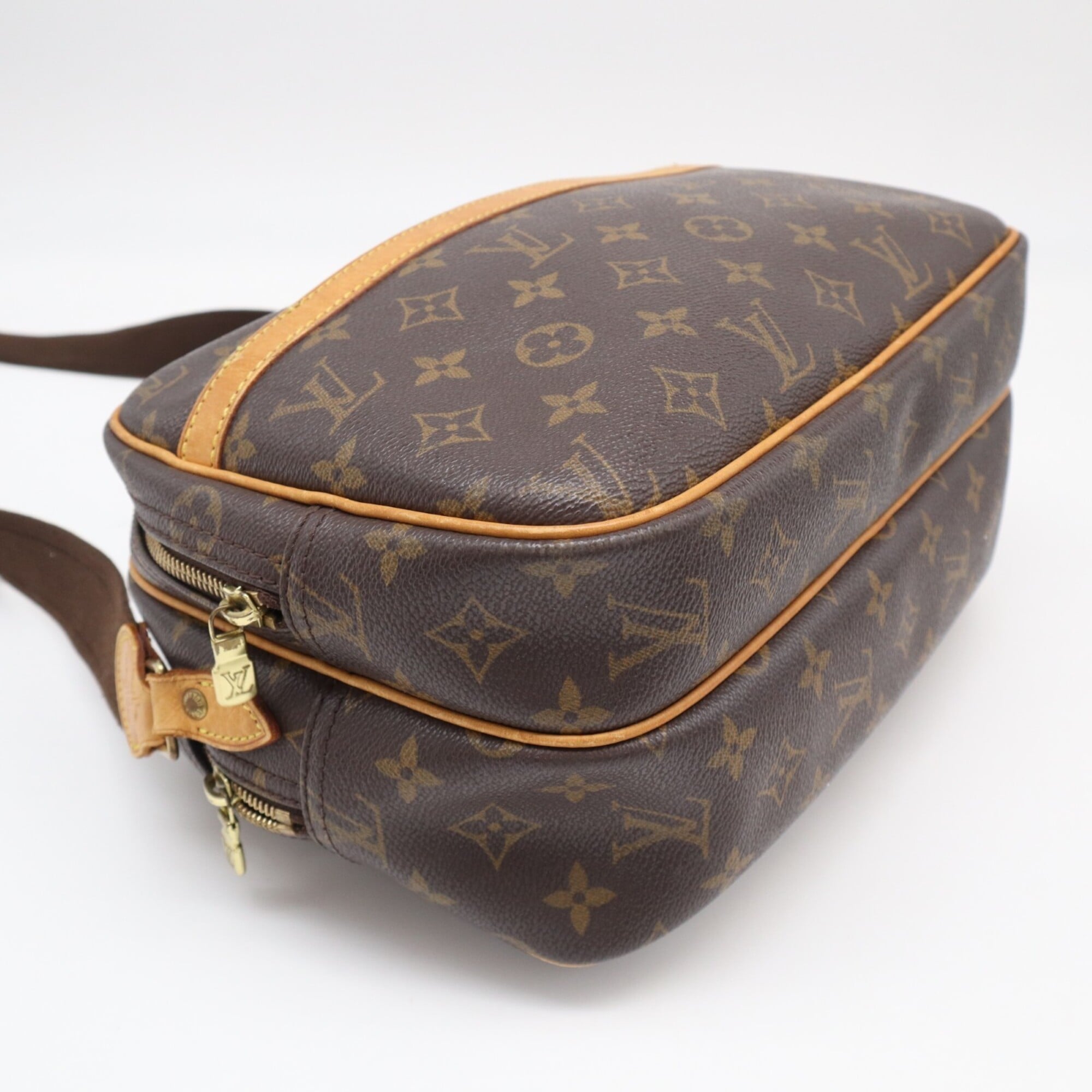 Louis Vuitton Monogram Beige Brown Coated Canvas Leather Shoulder Bag (Pre-Owned)