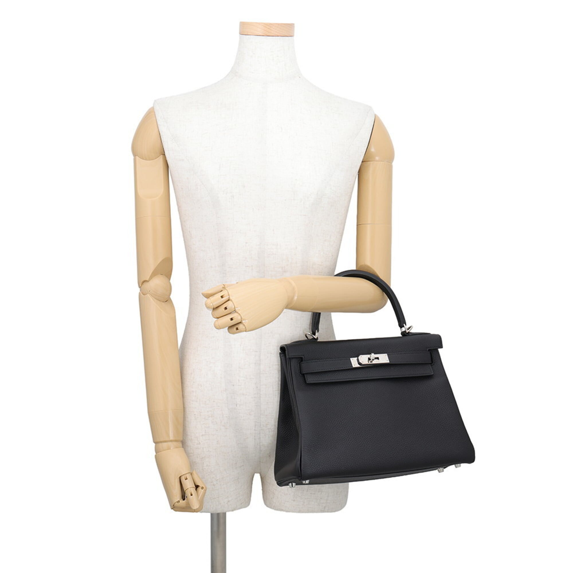 Hermes Kelly Black Togo Leather Handbag (Pre-Owned)