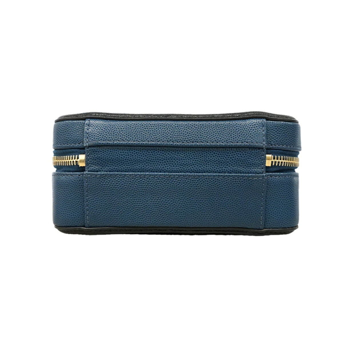 Chanel Black Blue Grained Calfskin Handbag (Pre-Owned)