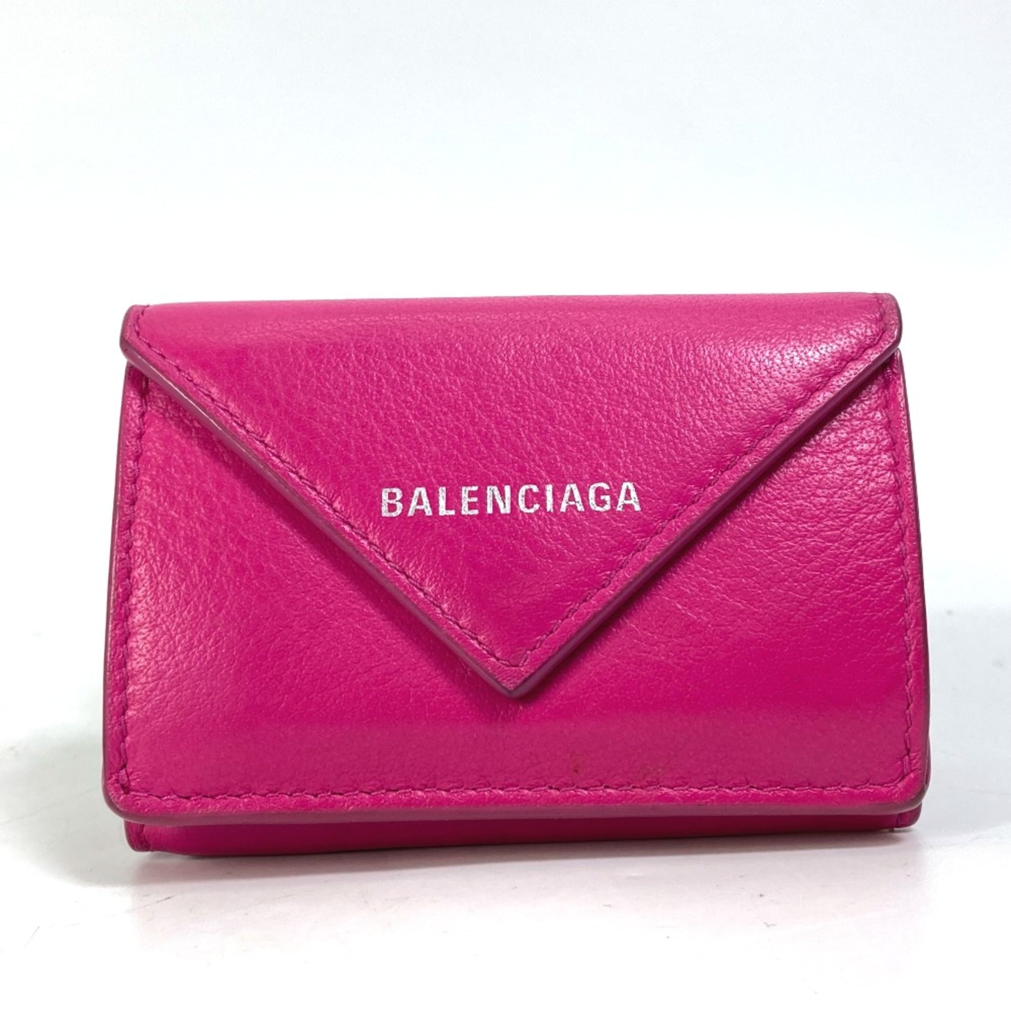 Balenciaga Pink Leather Wallet (Tri-Fold) (Pre-Owned)