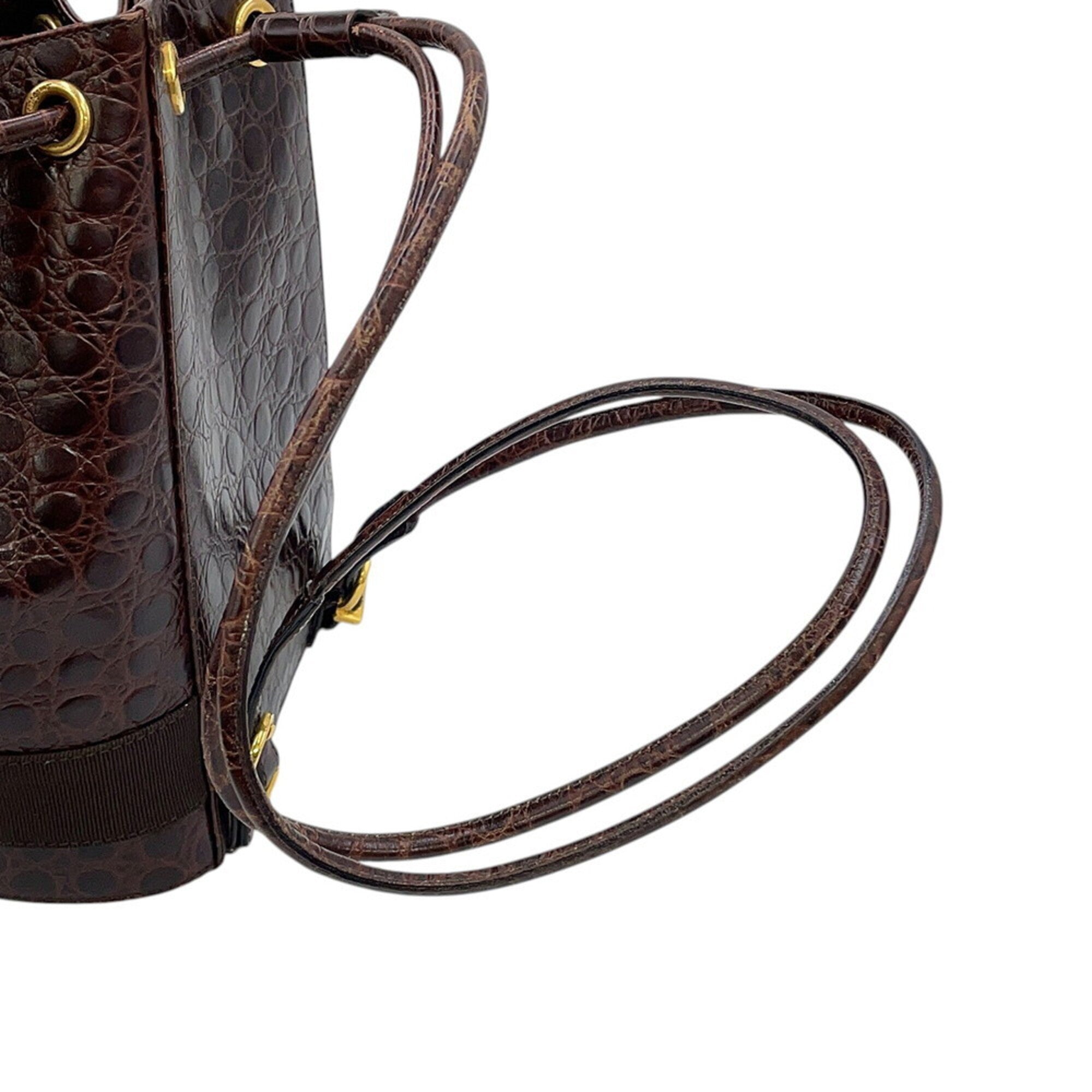 Salvatore Ferragamo Vara Brown Leather Handbag (Pre-Owned)