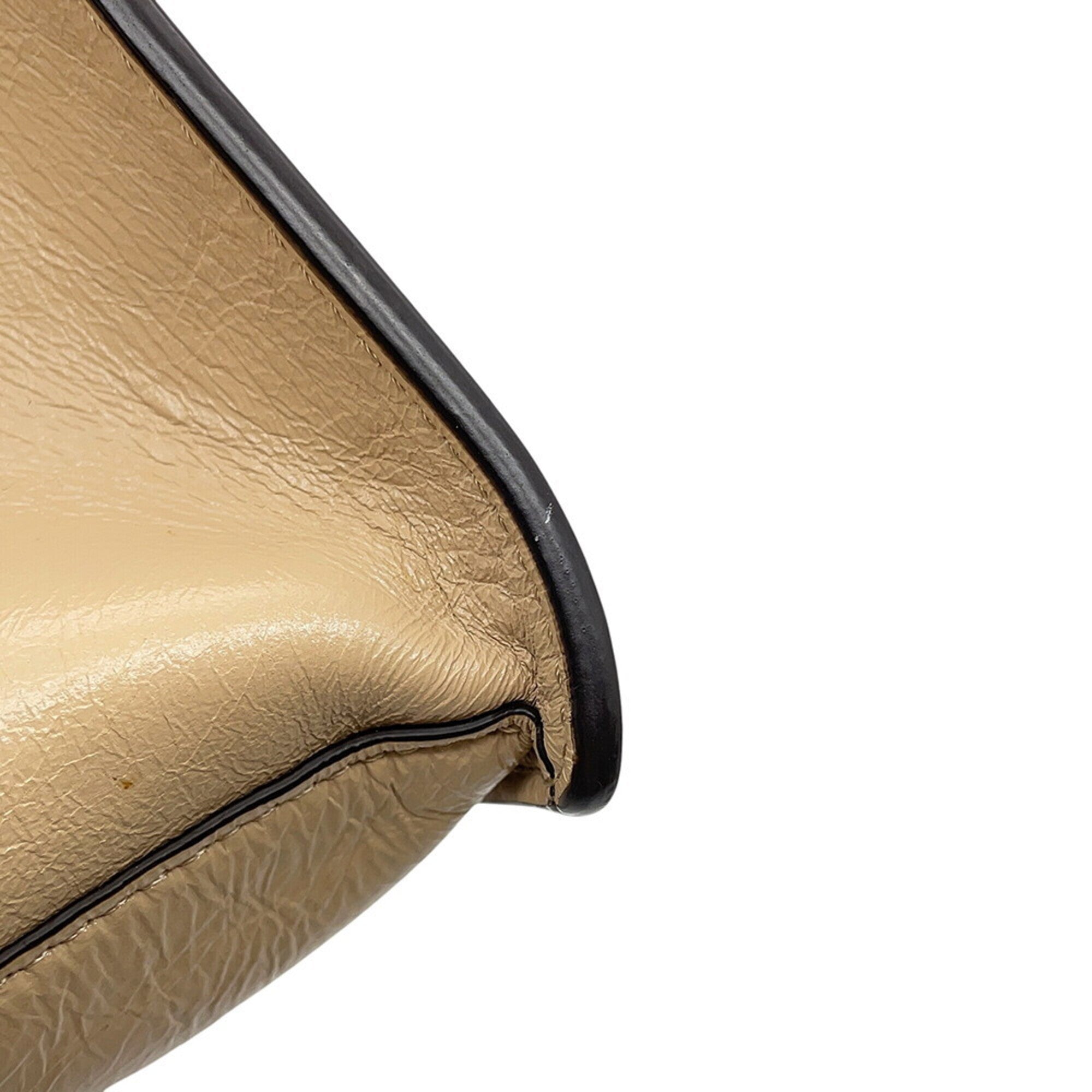 Fendi Beige Leather Handbag Shoulder Bag (Pre-Owned)