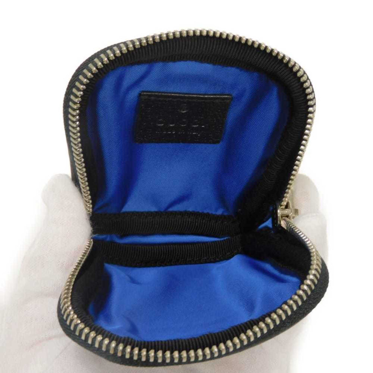 Gucci Blue Nylon Leather Coin Purse/Coin Case (Pre-Owned)