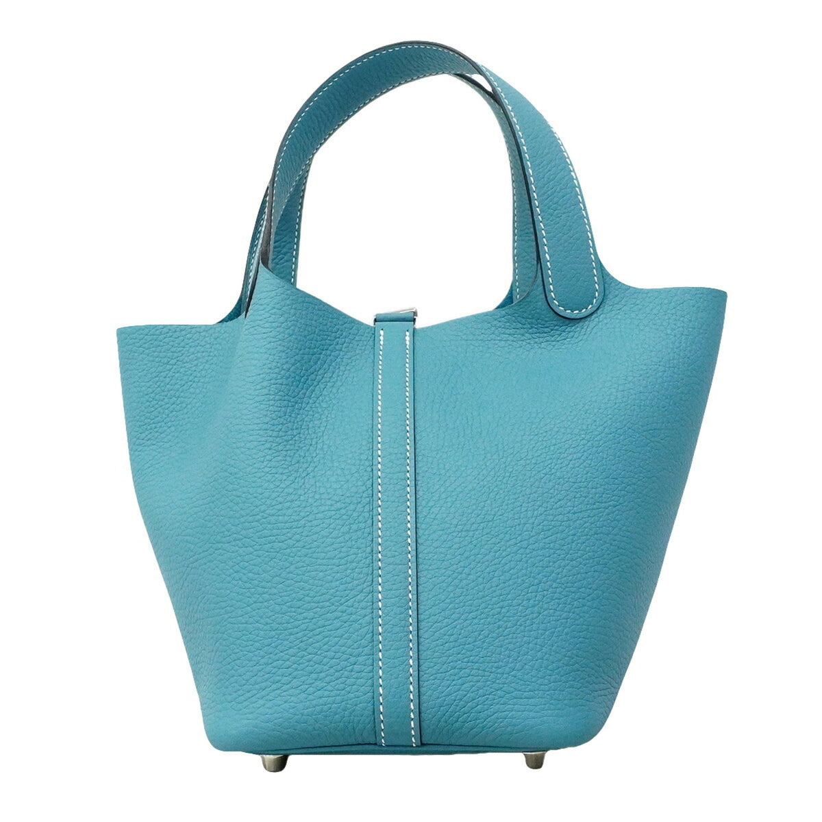Hermes Blue Taurillon Clemence Leather Handbag (Pre-Owned)