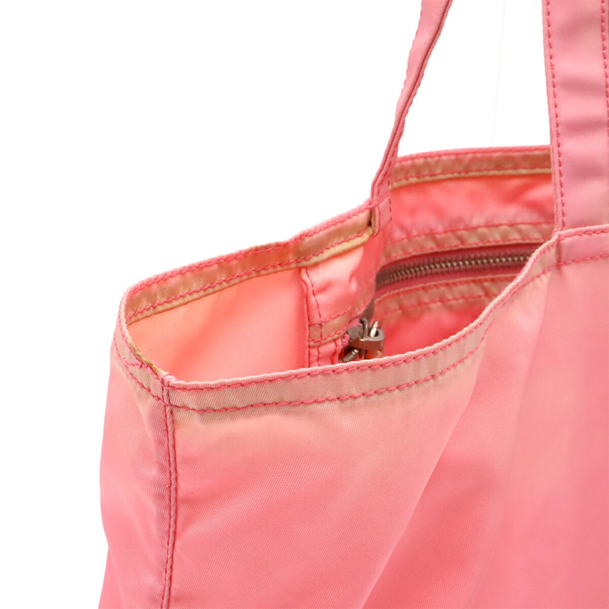 Prada Pink Nylon Shoulder Bag Tote Bag (Pre-Owned)