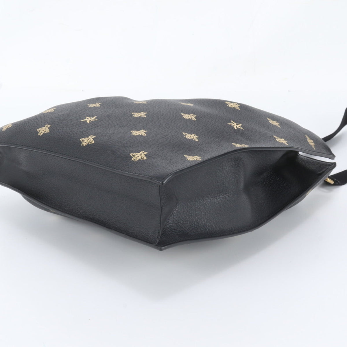 Gucci Black Leather Messenger Bag Shoulder Bag Tote Bag (Pre-Owned)