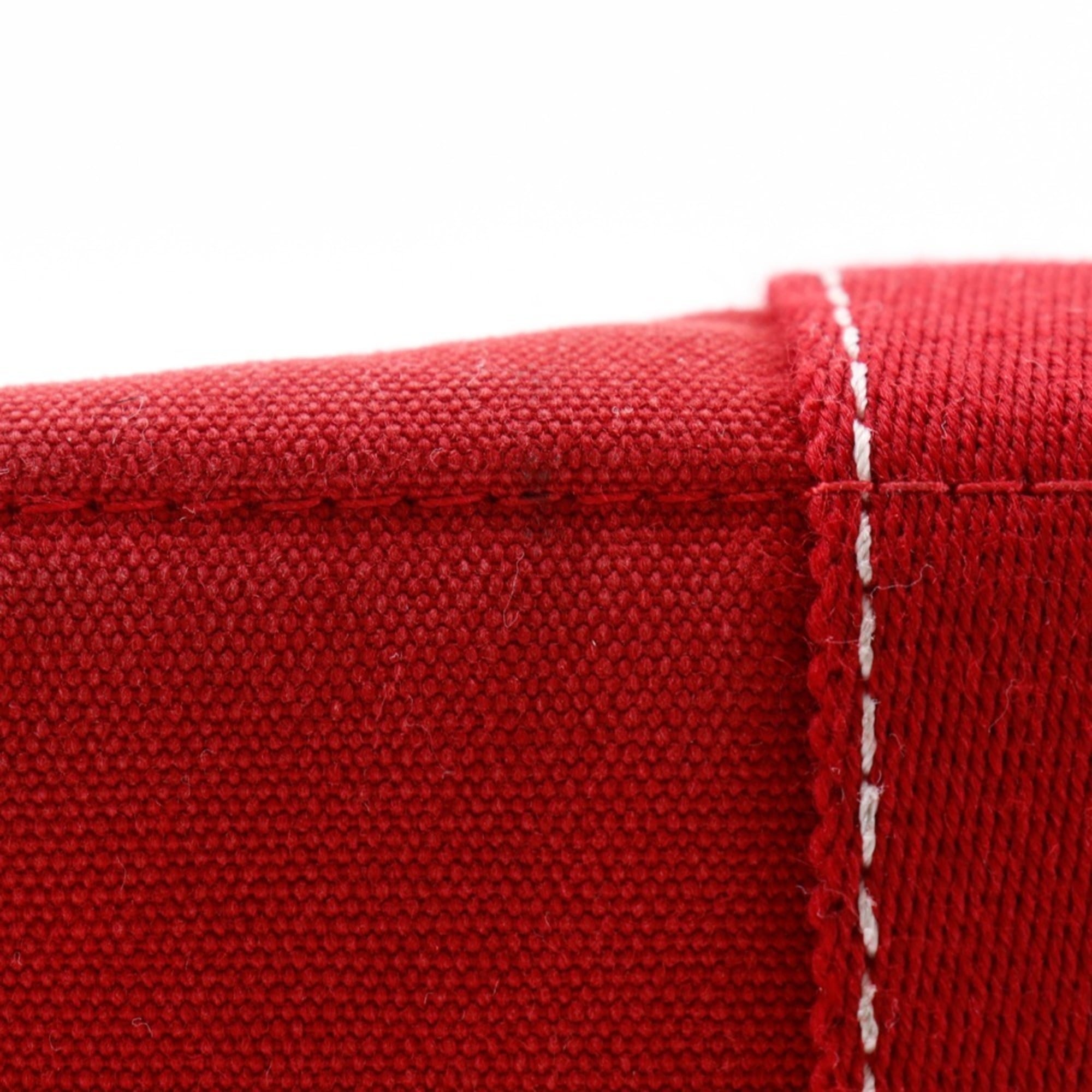 Hermes Red Color Canvas Handbag (Pre-Owned)