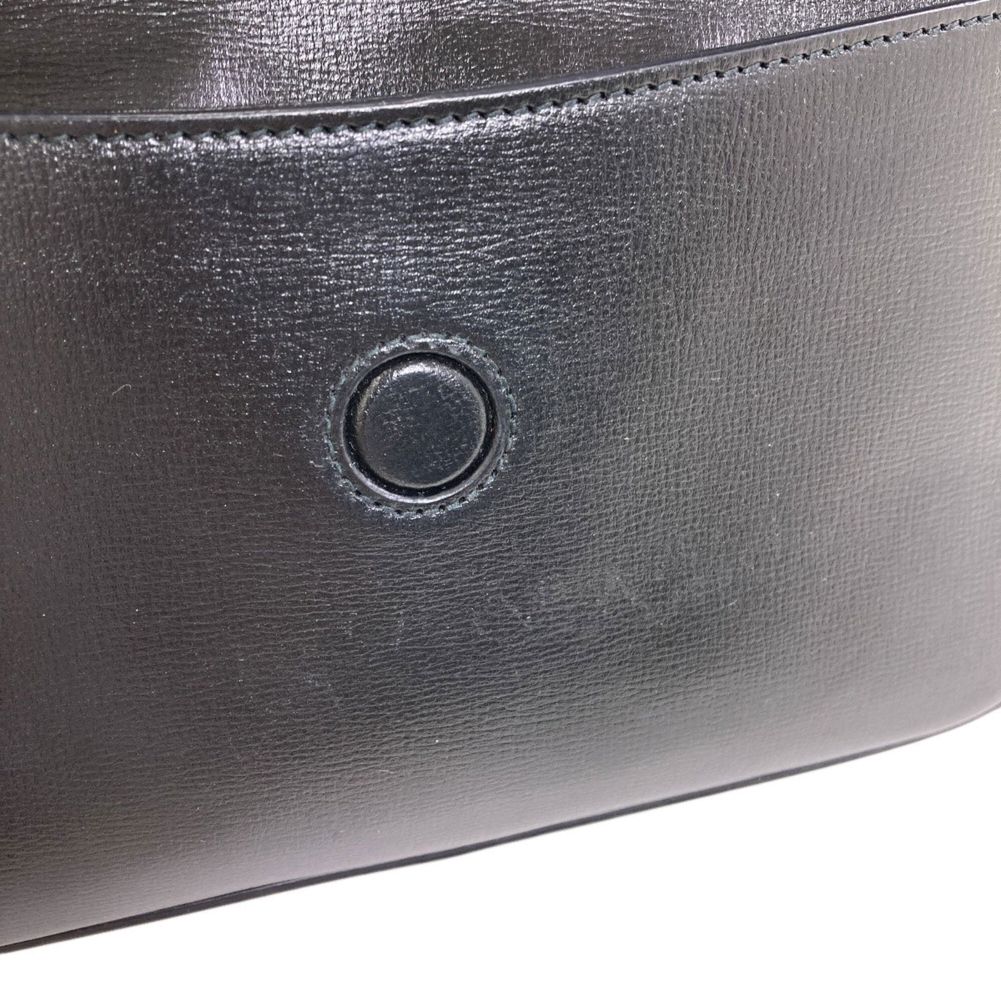 Gucci Horsebit Black Leather Shoulder Bag (Pre-Owned)
