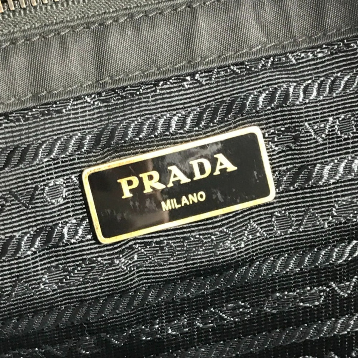 Prada Black Blue Leather Nylon Shoulder Bag Tote Bag (Pre-Owned)