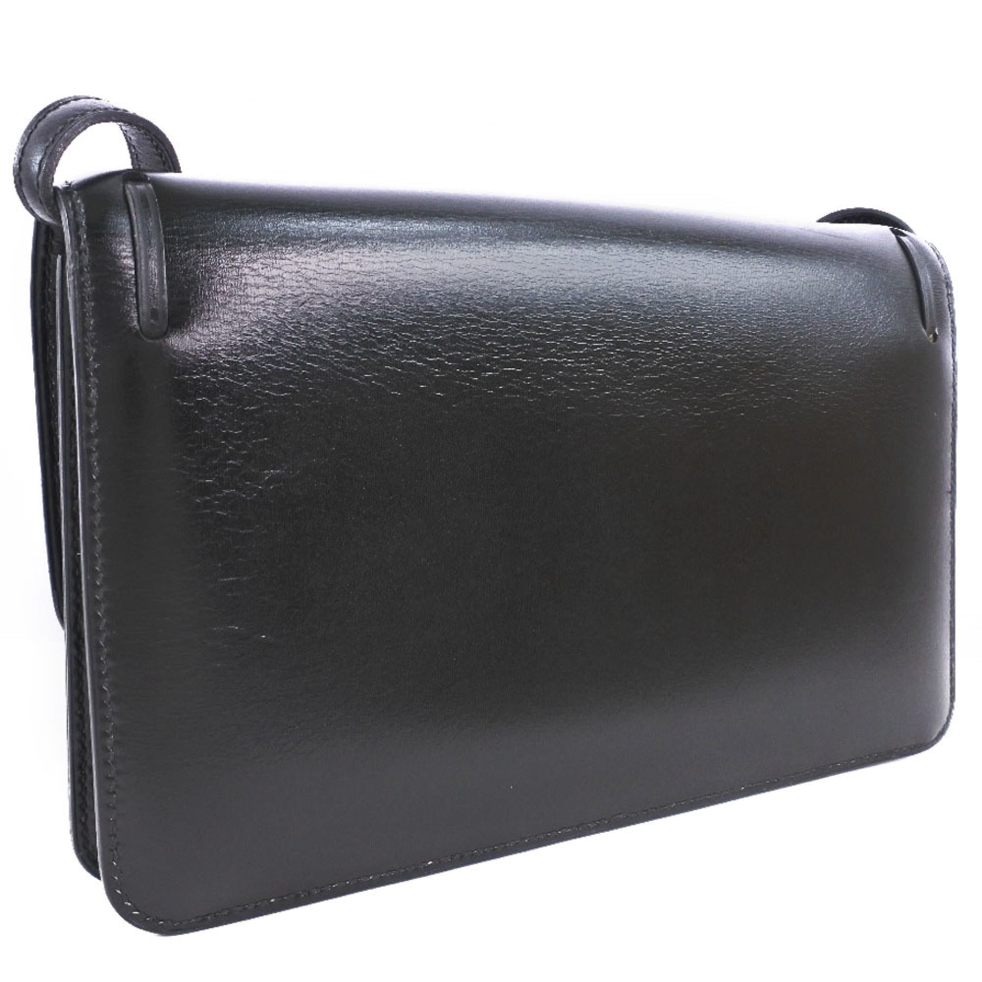 Hermes Black Leather Shoulder Bag (Pre-Owned)