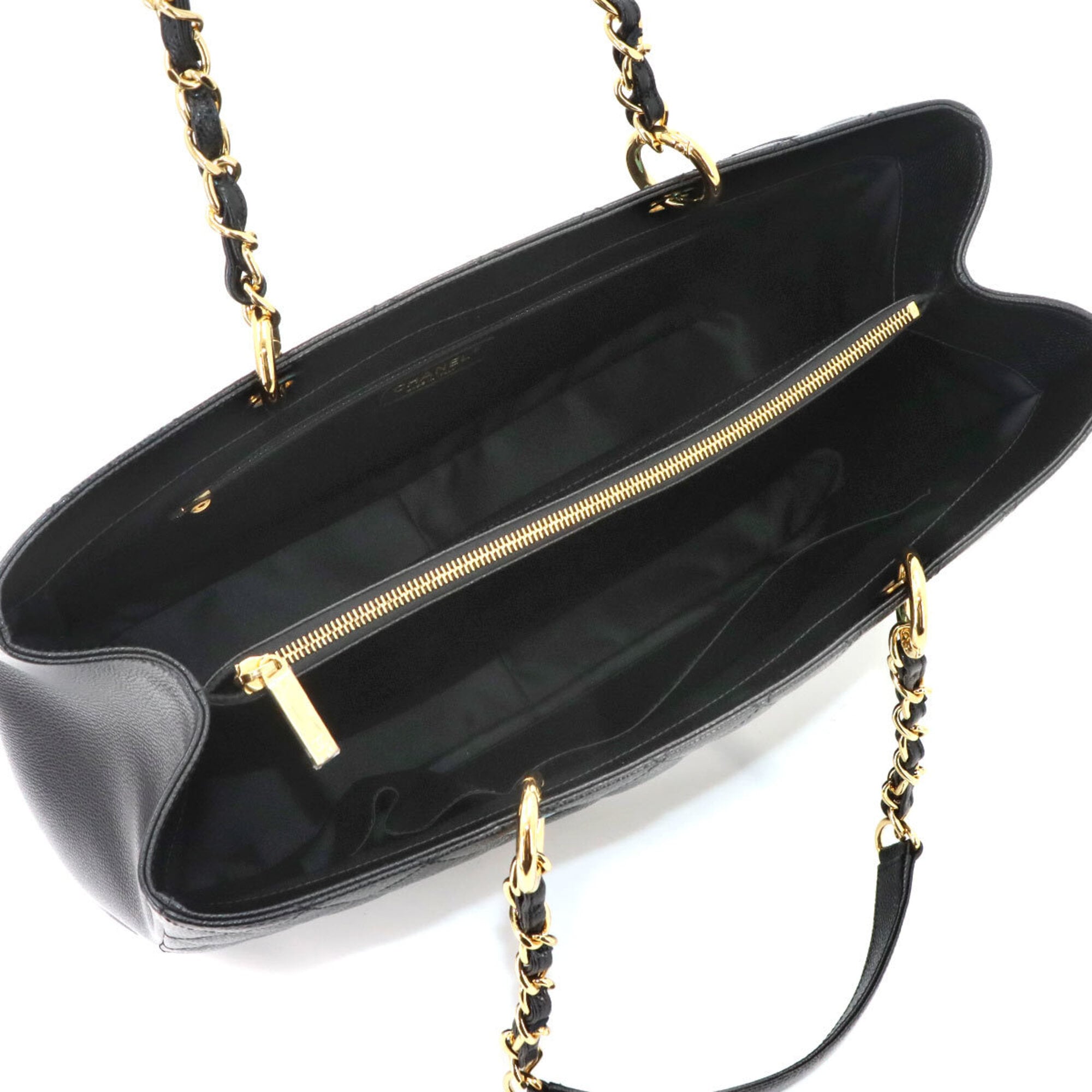 Chanel Black Grained Calfskin Handbag Tote Bag (Pre-Owned)