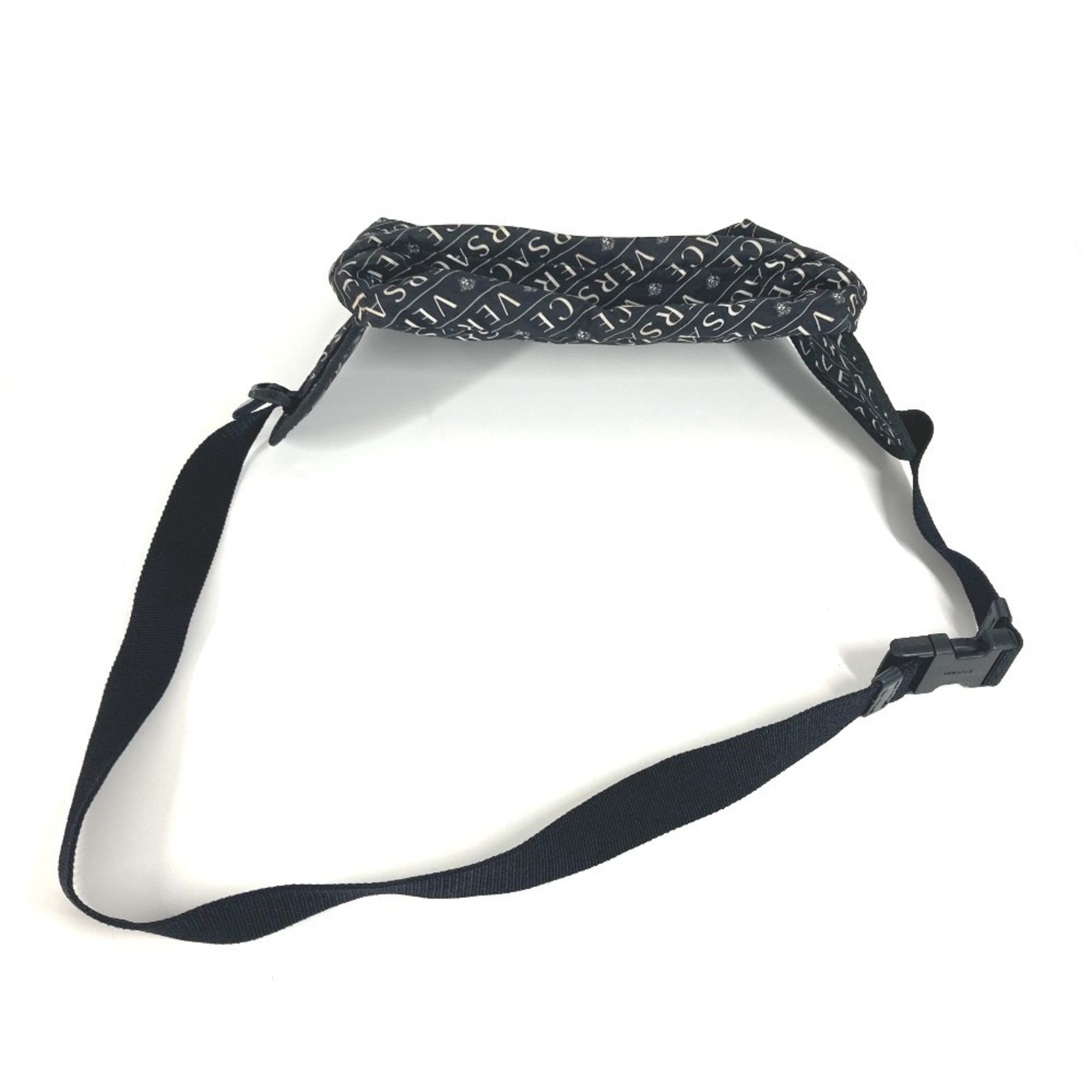 Versace Black White Nylon Fanny Pack Sling Bag (Pre-Owned)