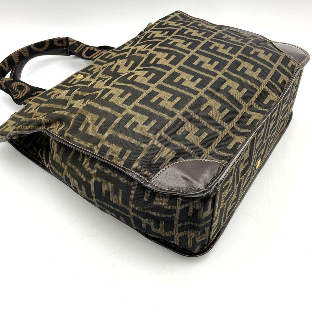 Fendi Brown Zucca Handbag Tote Bag (Pre-Owned)