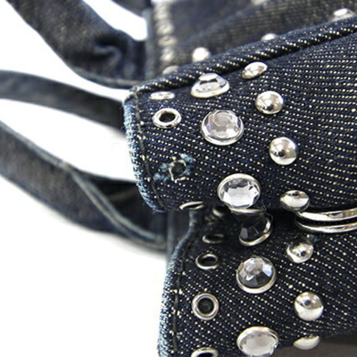 Prada Navy Denim Handbag Shoulder Bag (Pre-Owned)