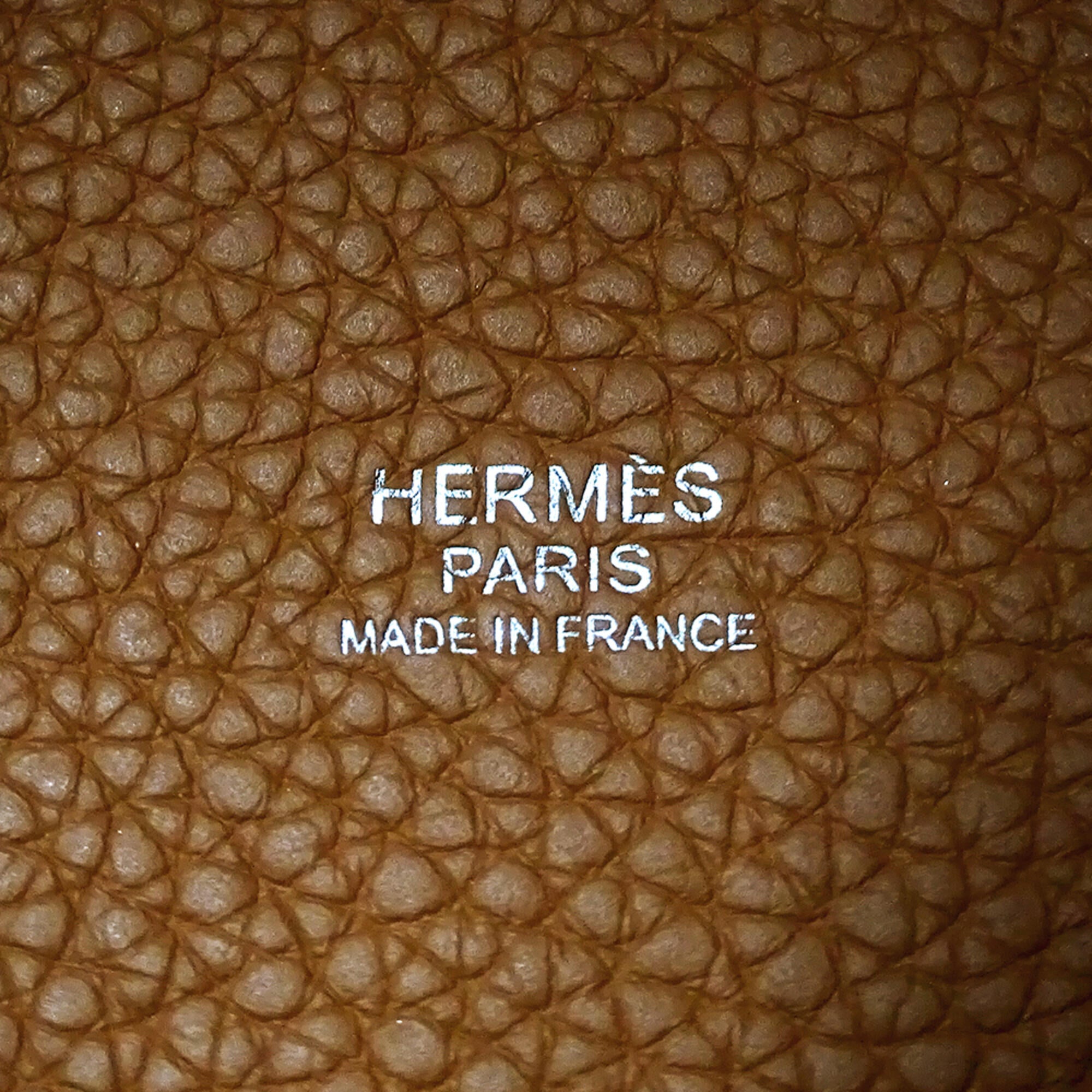 Hermes Brown Taurillon Clemence Leather Handbag Tote Bag (Pre-Owned)