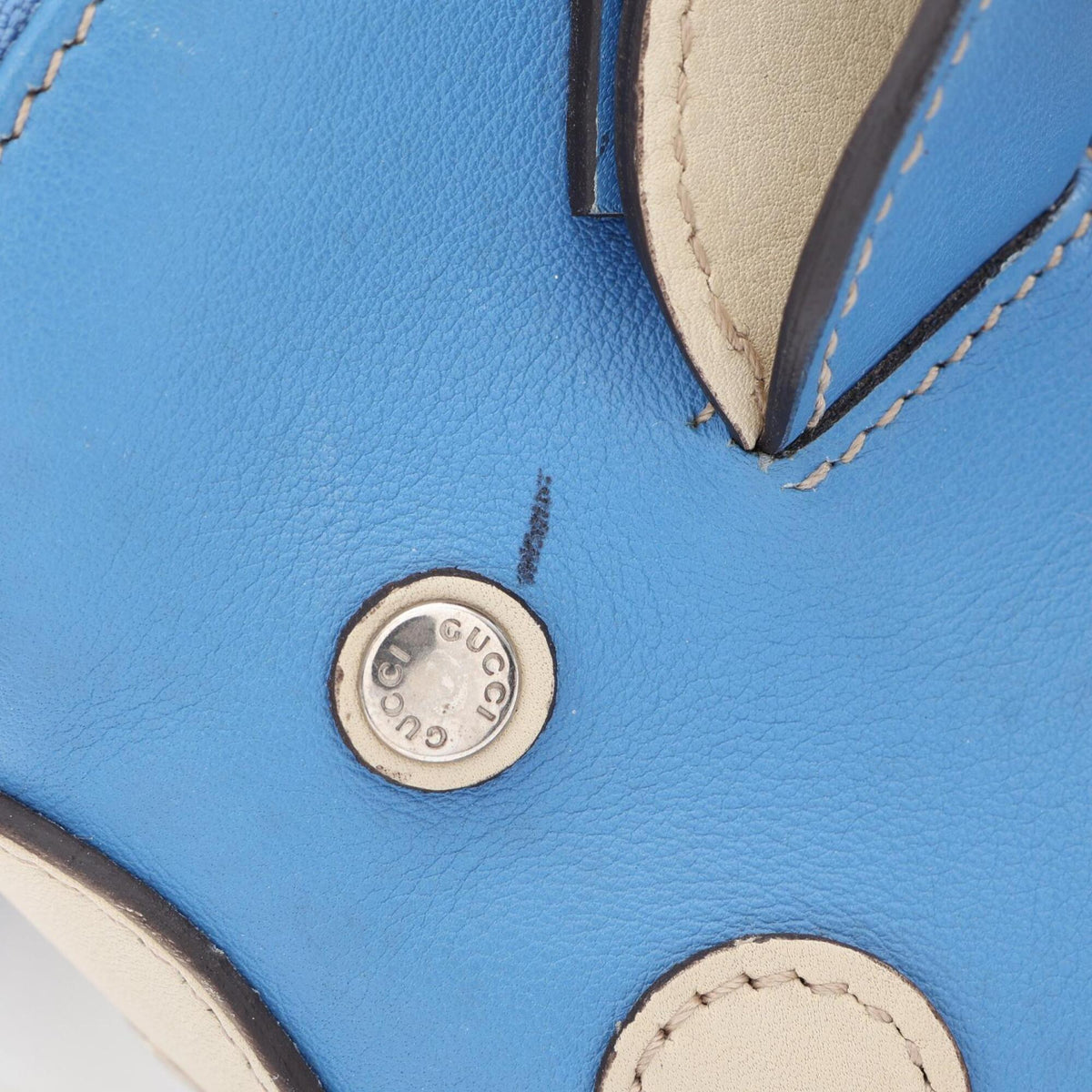 Gucci Beige Blue Pvc Leather Handbag (Pre-Owned)