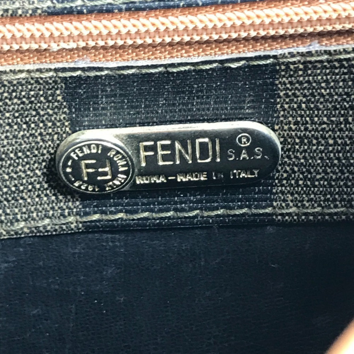 Fendi Brown Khaki Pvc Leather Pochette Shoulder Bag (Pre-Owned)