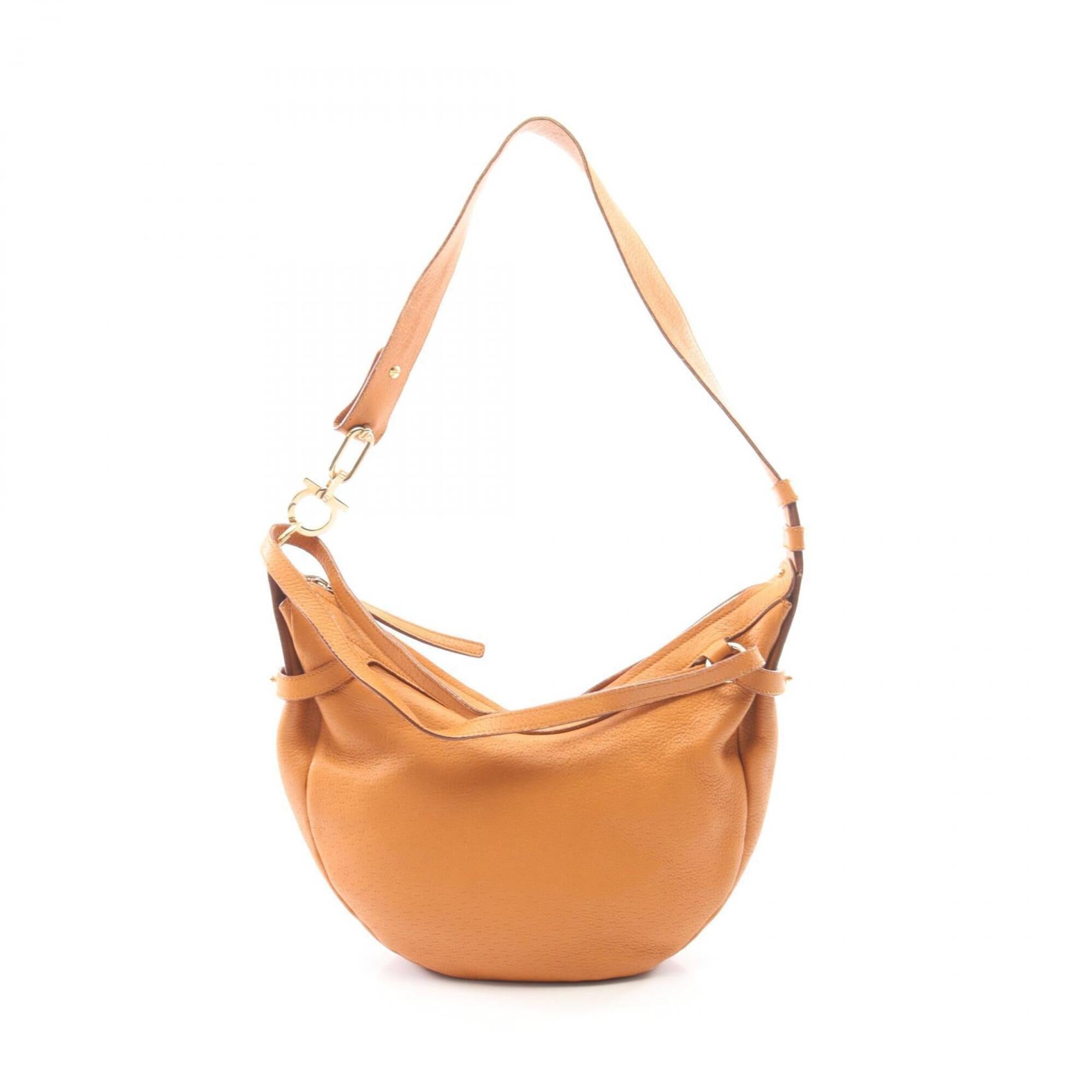 Salvatore Ferragamo Brown Leather Handbag Shoulder Bag (Pre-Owned)