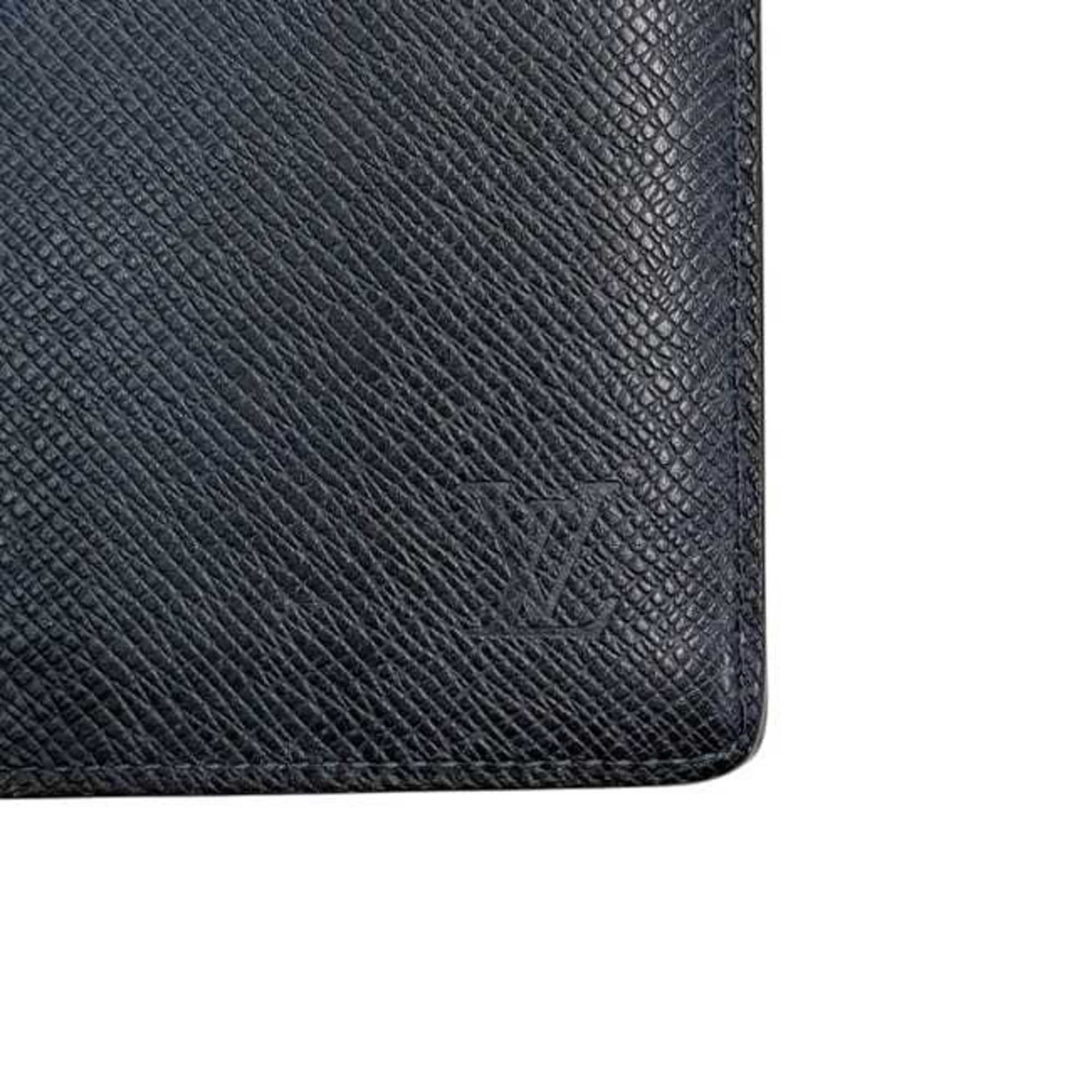 Louis Vuitton Navy Taiga Leather Long Wallet (Bi-Fold) (Pre-Owned)