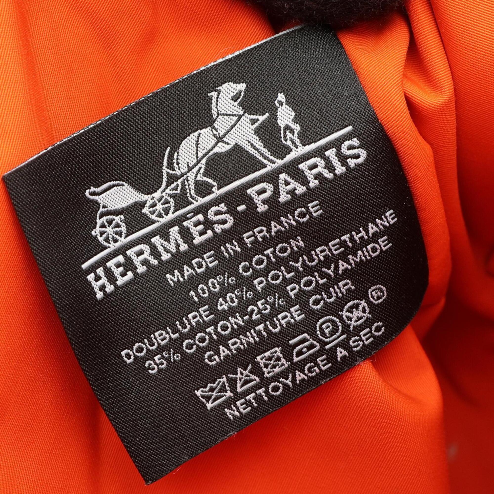 Hermes Bolide Black Canvas Leather Handbag (Pre-Owned)
