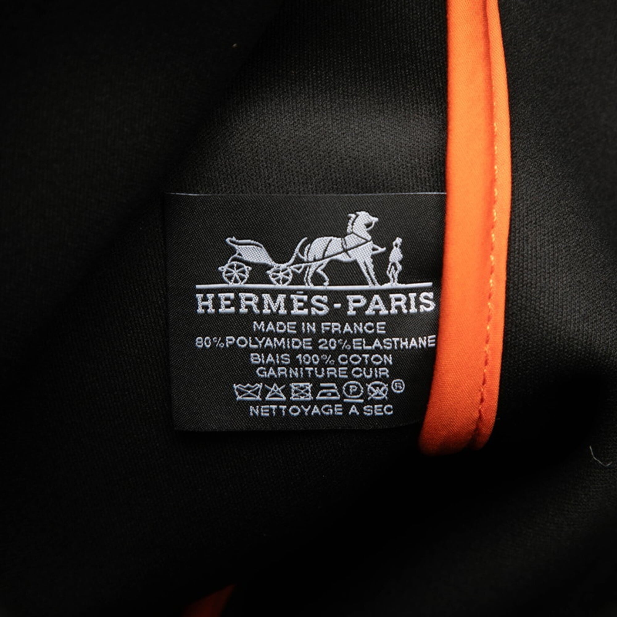 Hermes Orange Polyamide Clutch Bag Handbag Pouch (Pre-Owned)