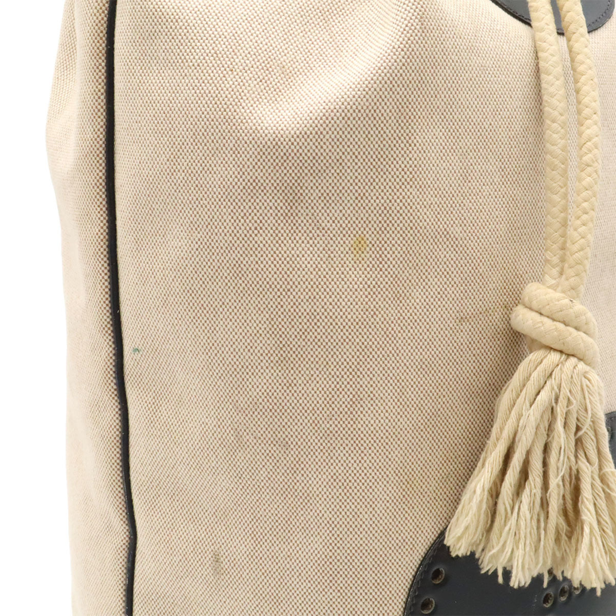 Hermes Natural Navy Toile H Shoulder Bag (Pre-Owned)