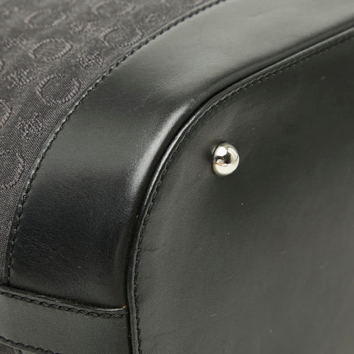 Celine Black Canvas Leather Shoulder Bag Tote Bag (Pre-Owned)