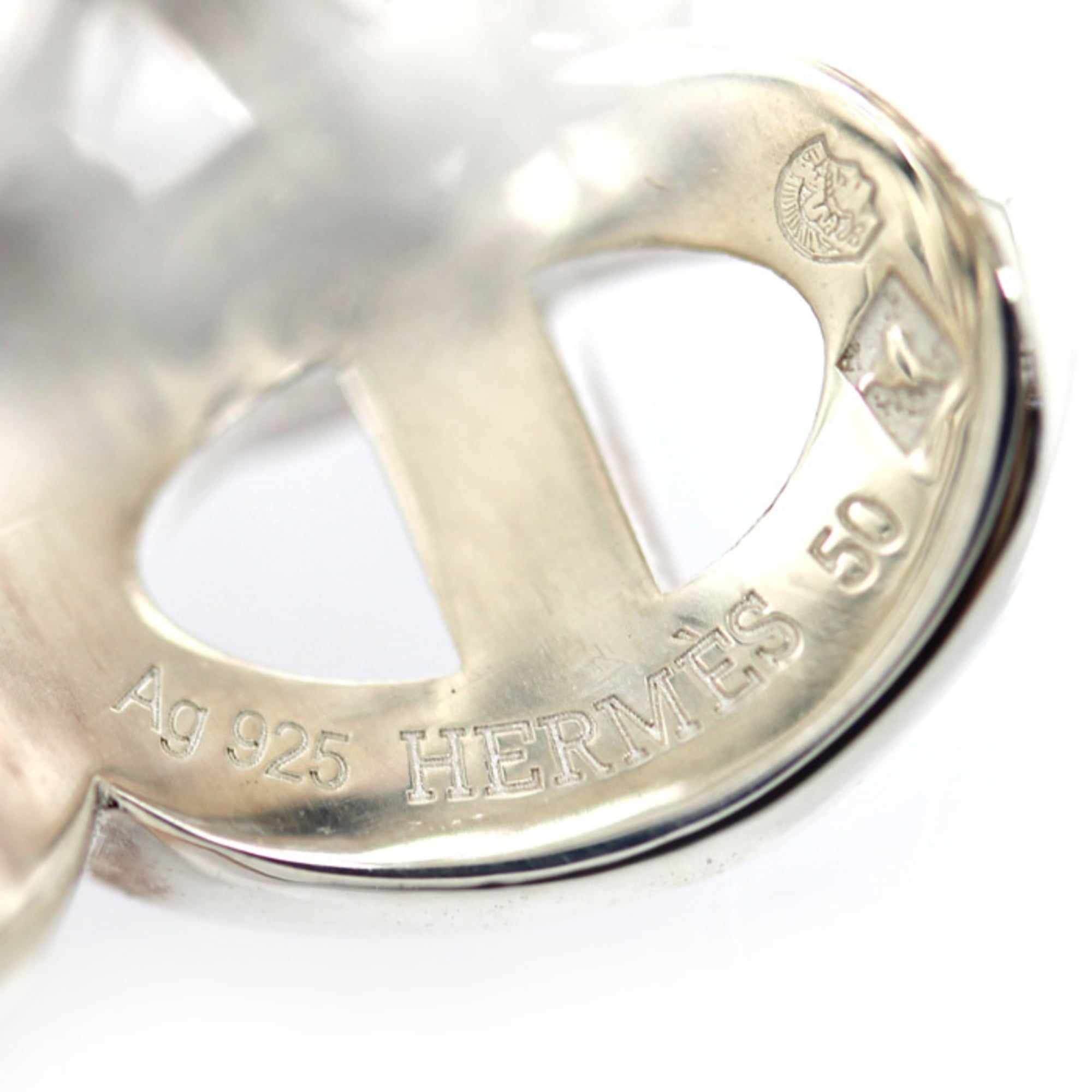 Hermes Silver 925 Band Ring (Pre-Owned)