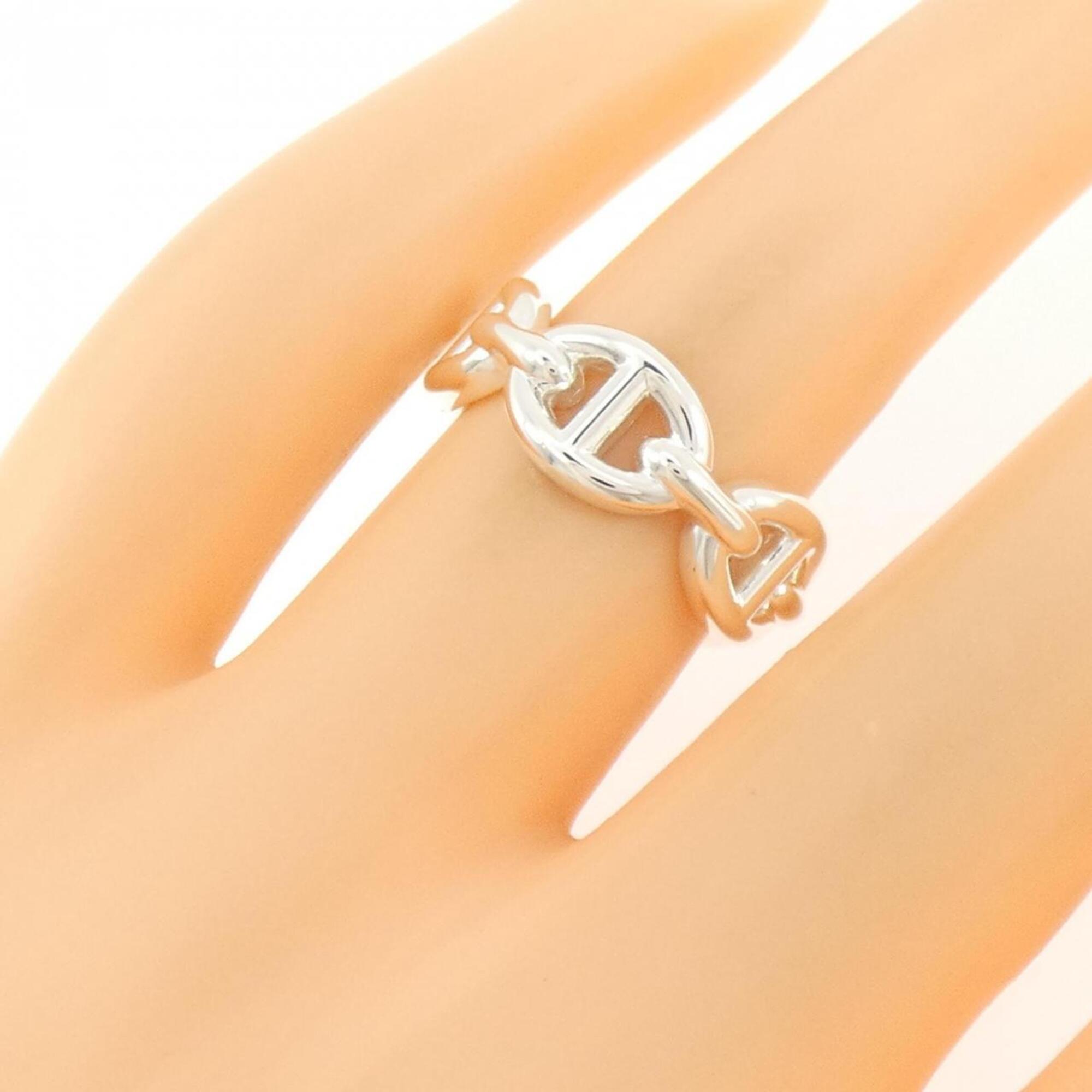 Hermes Silver Silver 925 Band Ring (Pre-Owned)