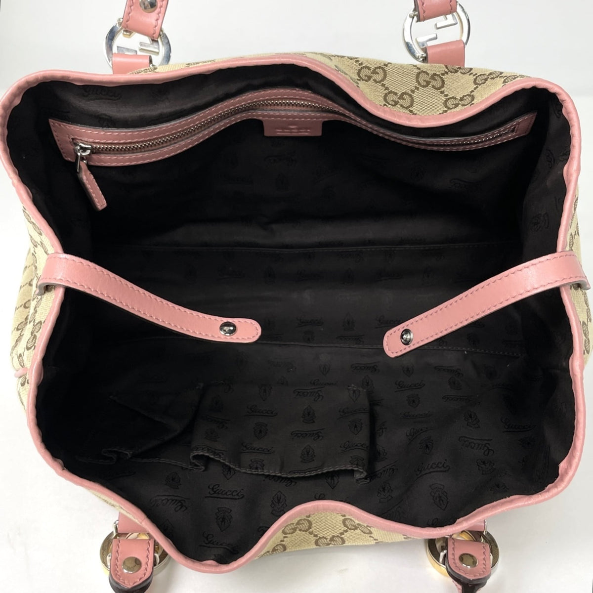 Gucci Gg Canvas Beige Pink Gg Canvas Tote Bag (Pre-Owned)