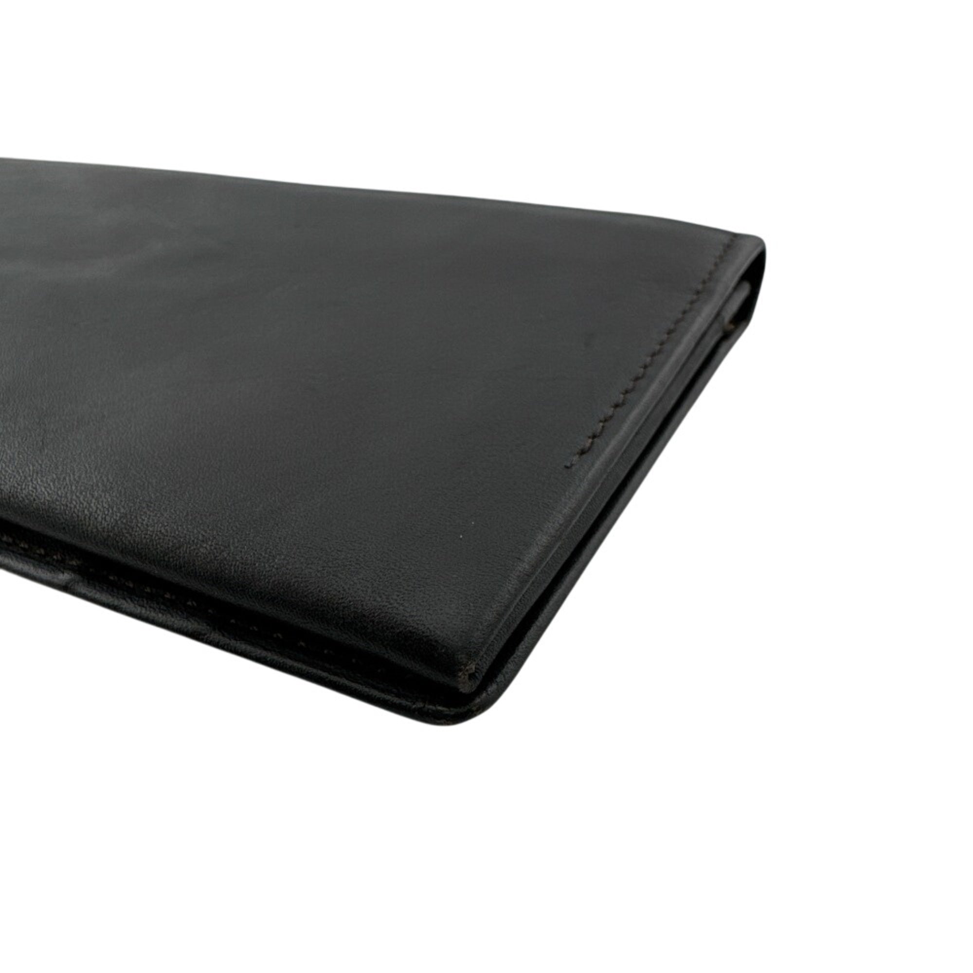 Yves Saint Laurent Black Leather Long Wallet (Bi-Fold) (Pre-Owned)