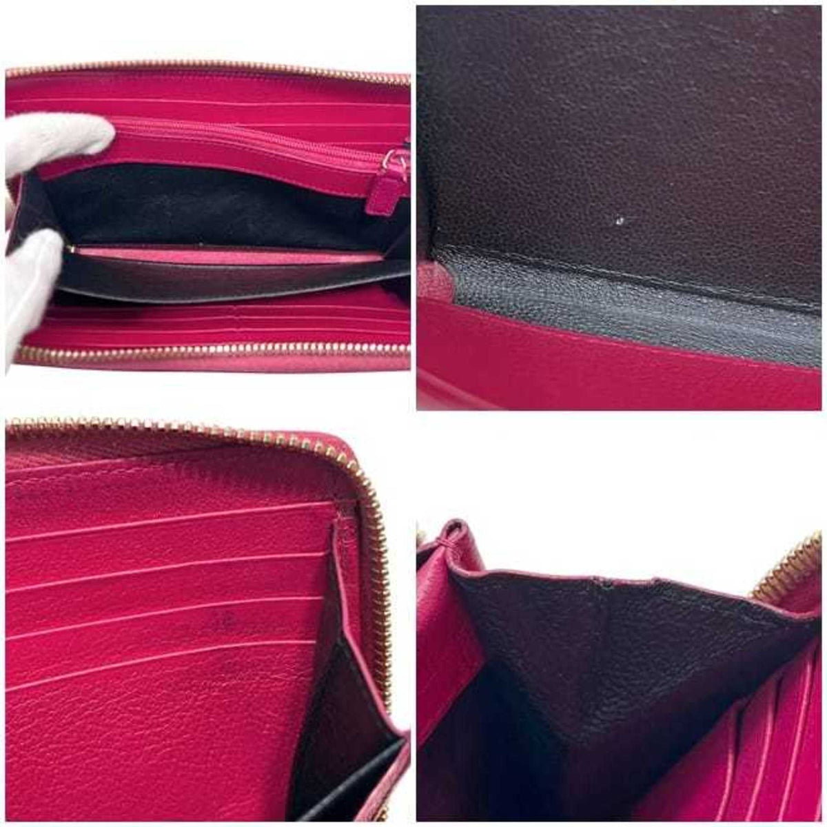 Yves Saint Laurent Pink Leather Long Wallet (Bi-Fold) (Pre-Owned)