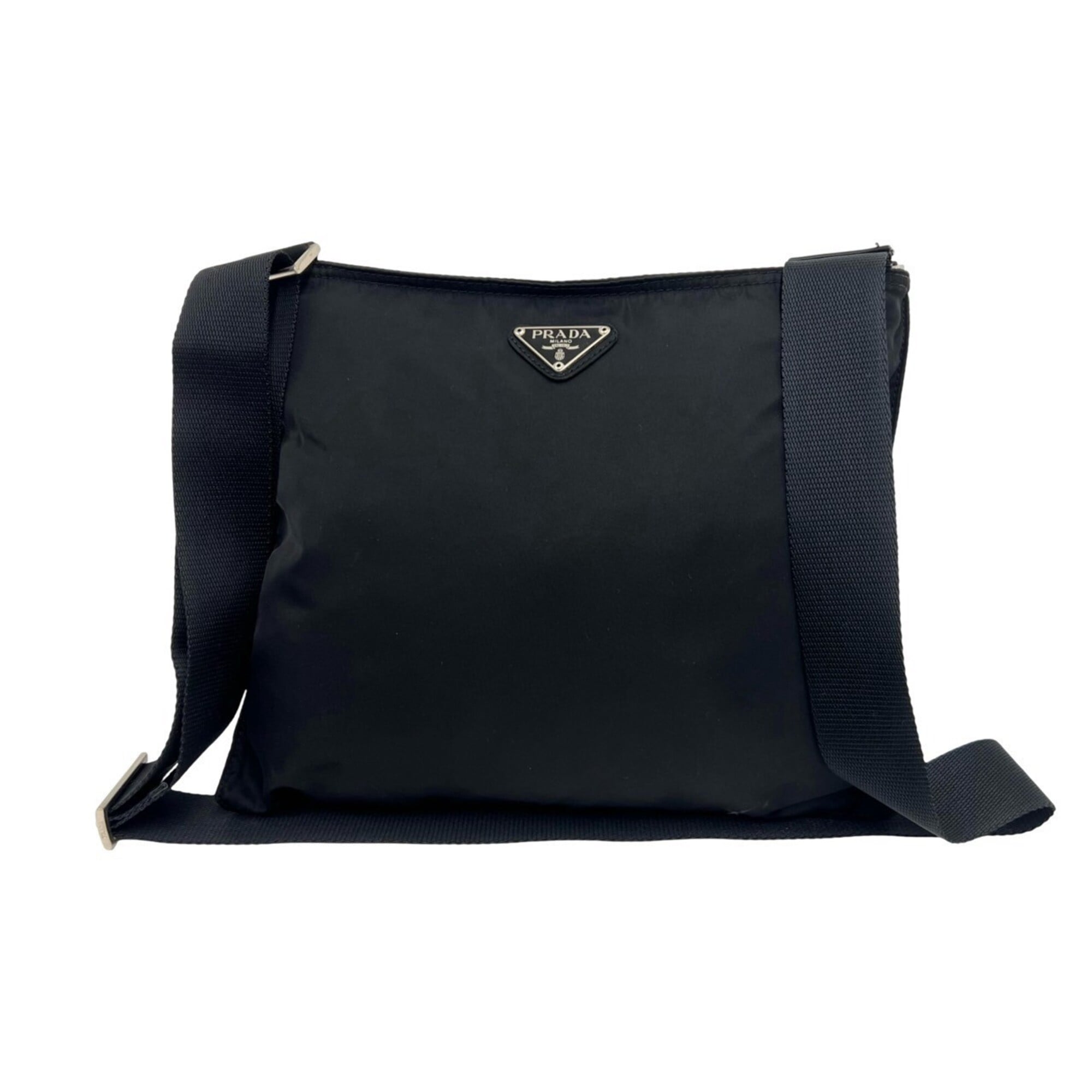 Prada Black Nylon Pochette Shoulder Bag (Pre-Owned)