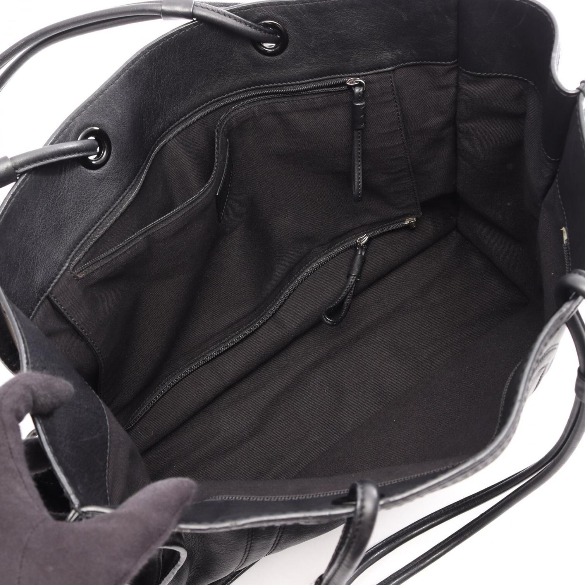 Loewe Black Leather Handbag Tote Bag (Pre-Owned)