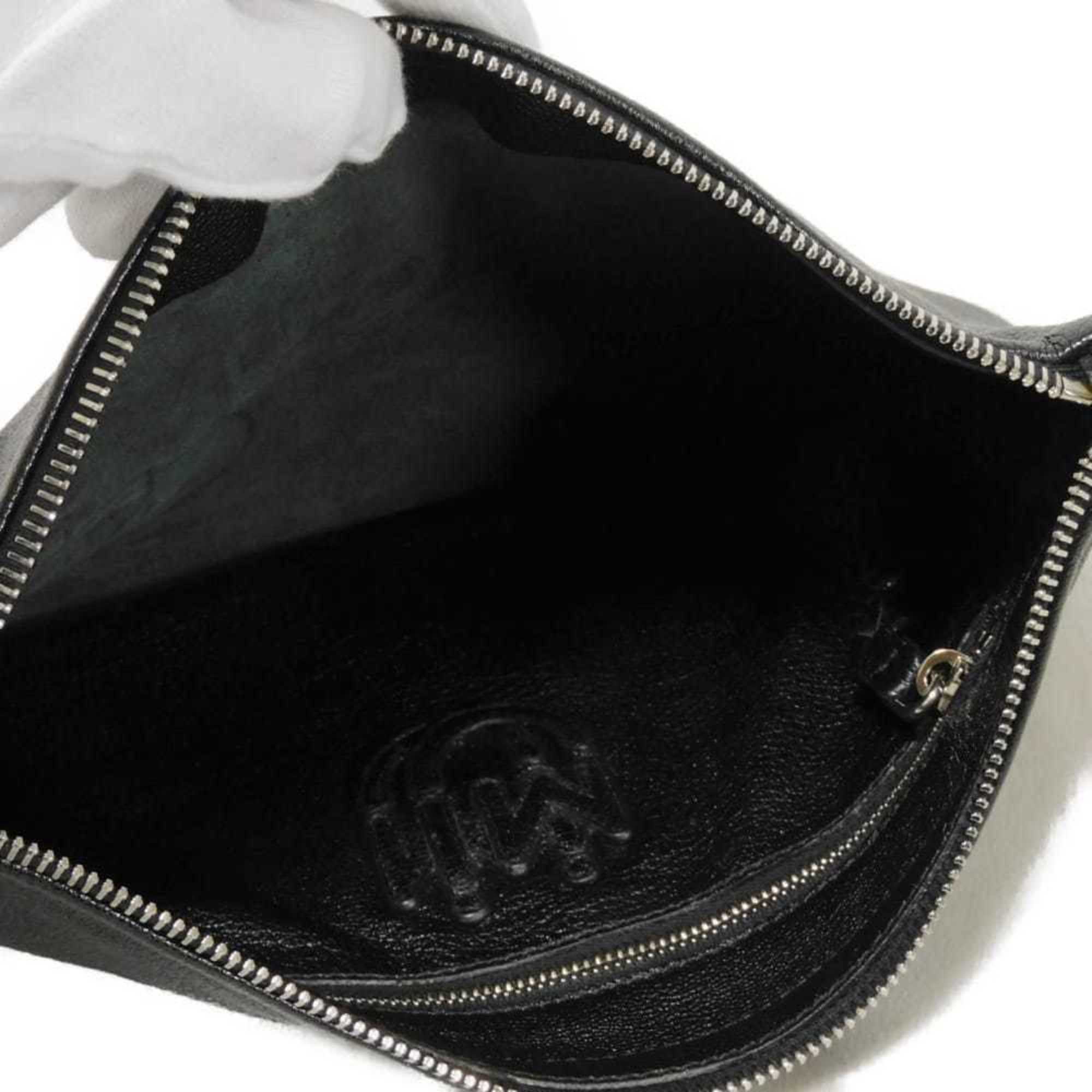 Miu Miu Black Leather Clutch Bag Pochette Shoulder Bag (Pre-Owned)