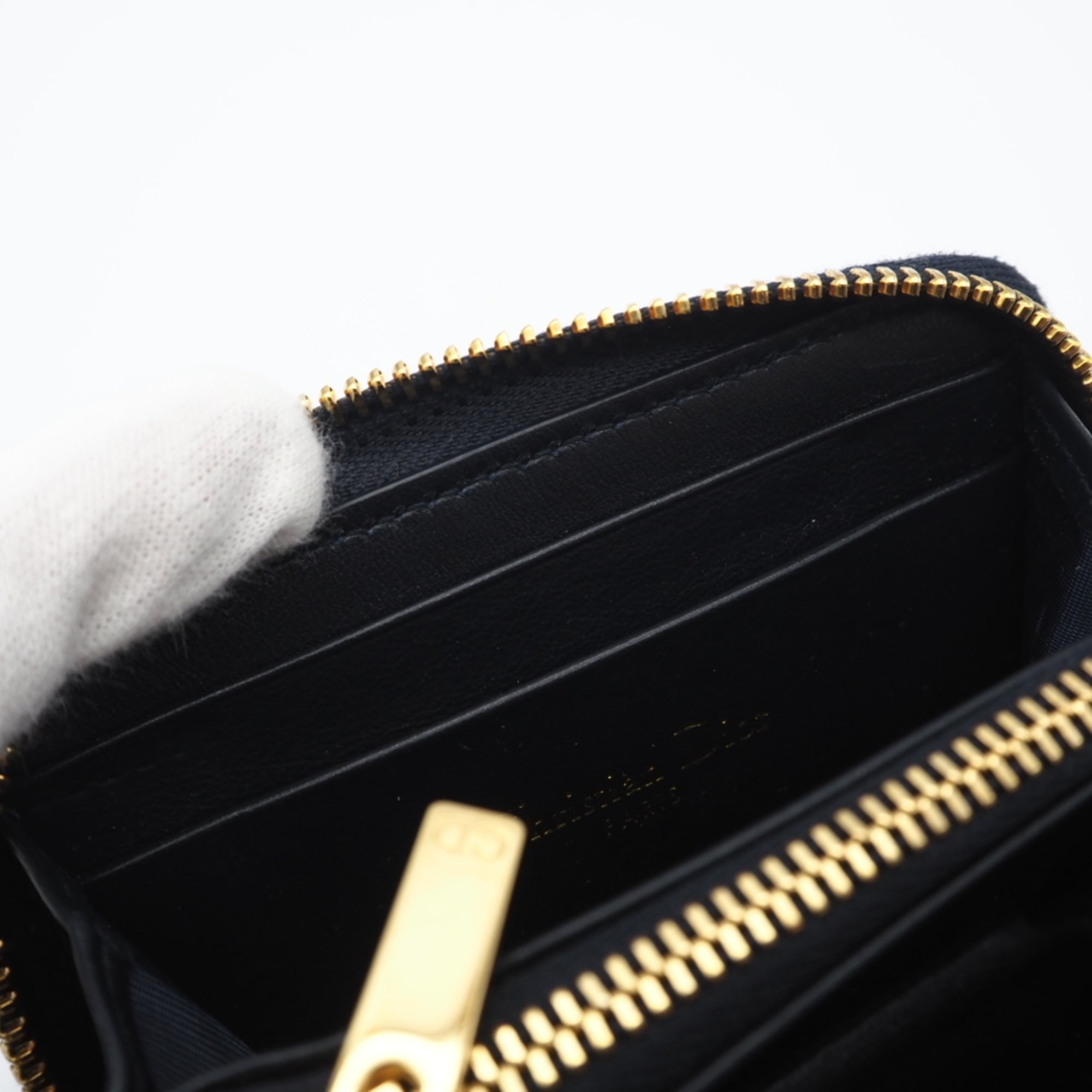 Christian Dior Cotton Leather Coin Purse/Coin Case (Pre-Owned)