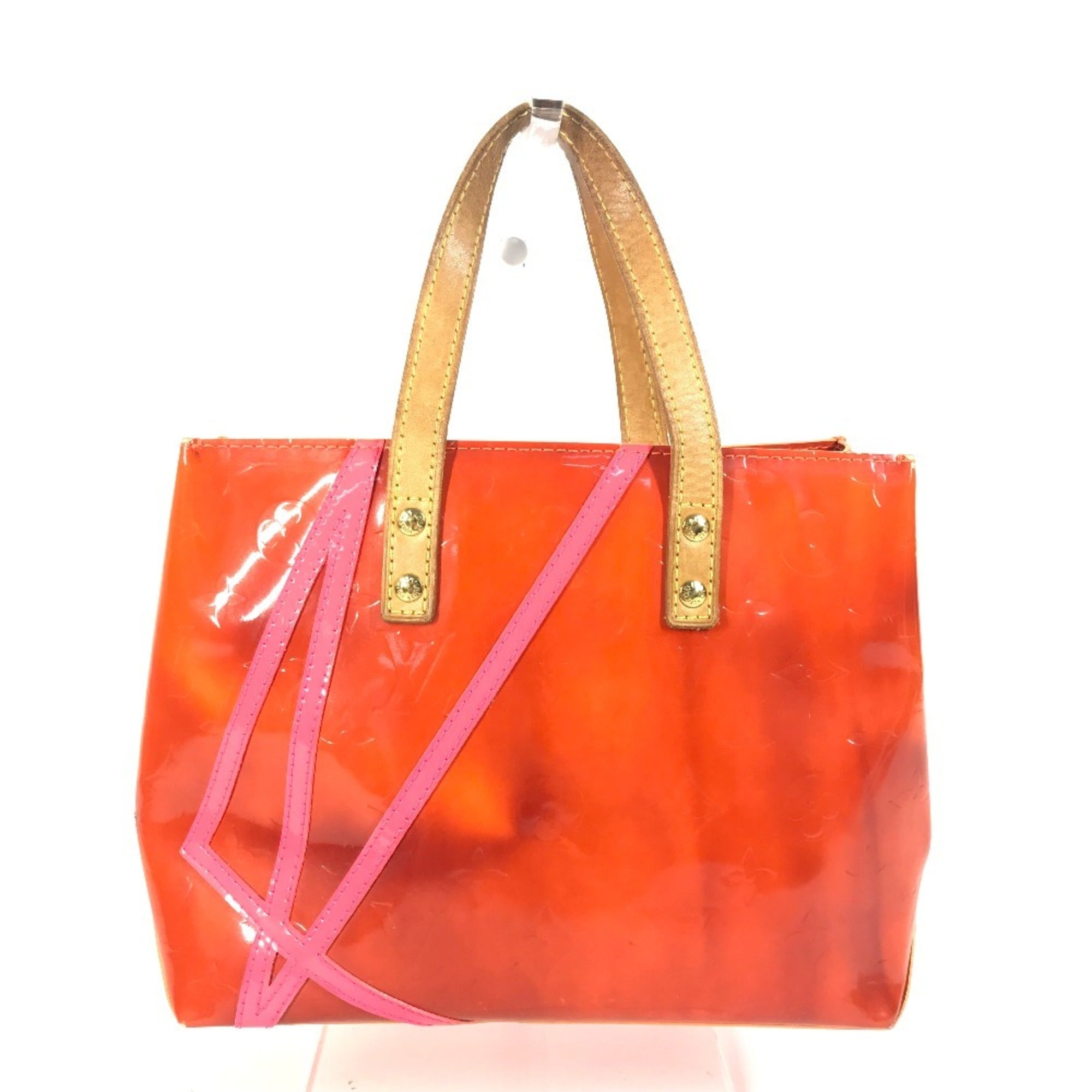 Louis Vuitton Orange Monogram Vernis Handbag Tote Bag (Pre-Owned)
