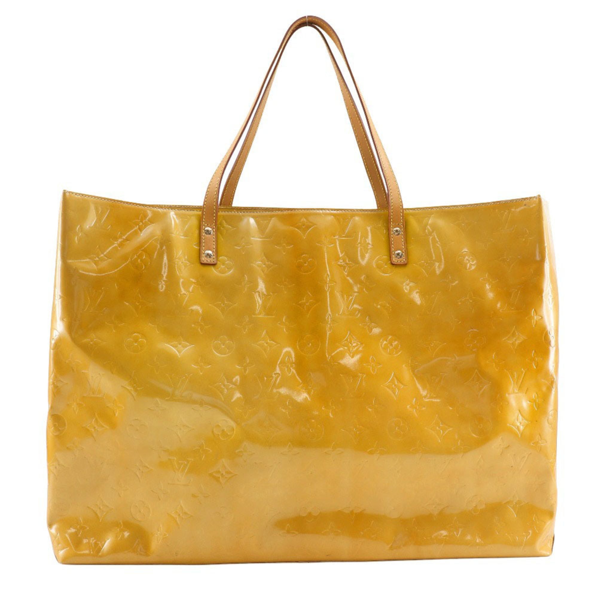 Louis Vuitton Beige Yellow Monogram Vernis Boston Bag Tote Bag (Pre-Owned)