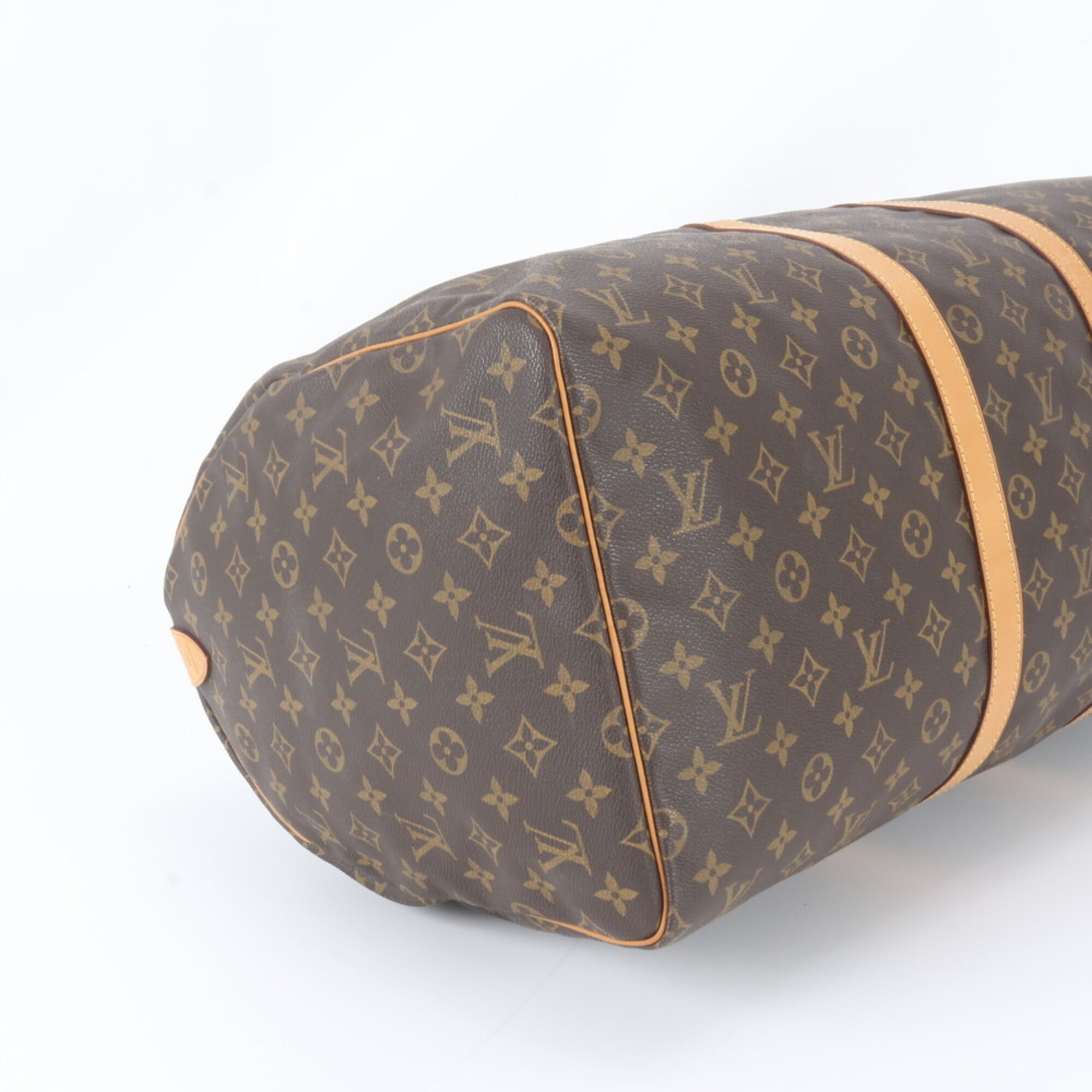Louis Vuitton Brown Leather Coated Canvas Boston Bag Tote Bag (Pre-Owned)