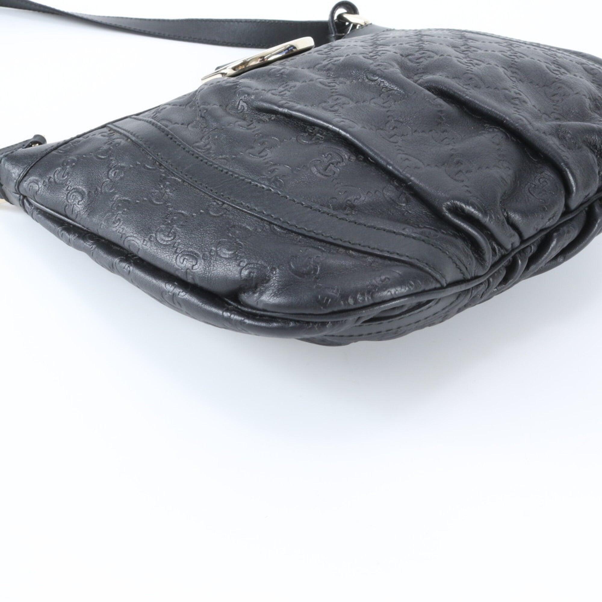 Gucci Abbey Black Leather Shoulder Bag Tote Bag (Pre-Owned)