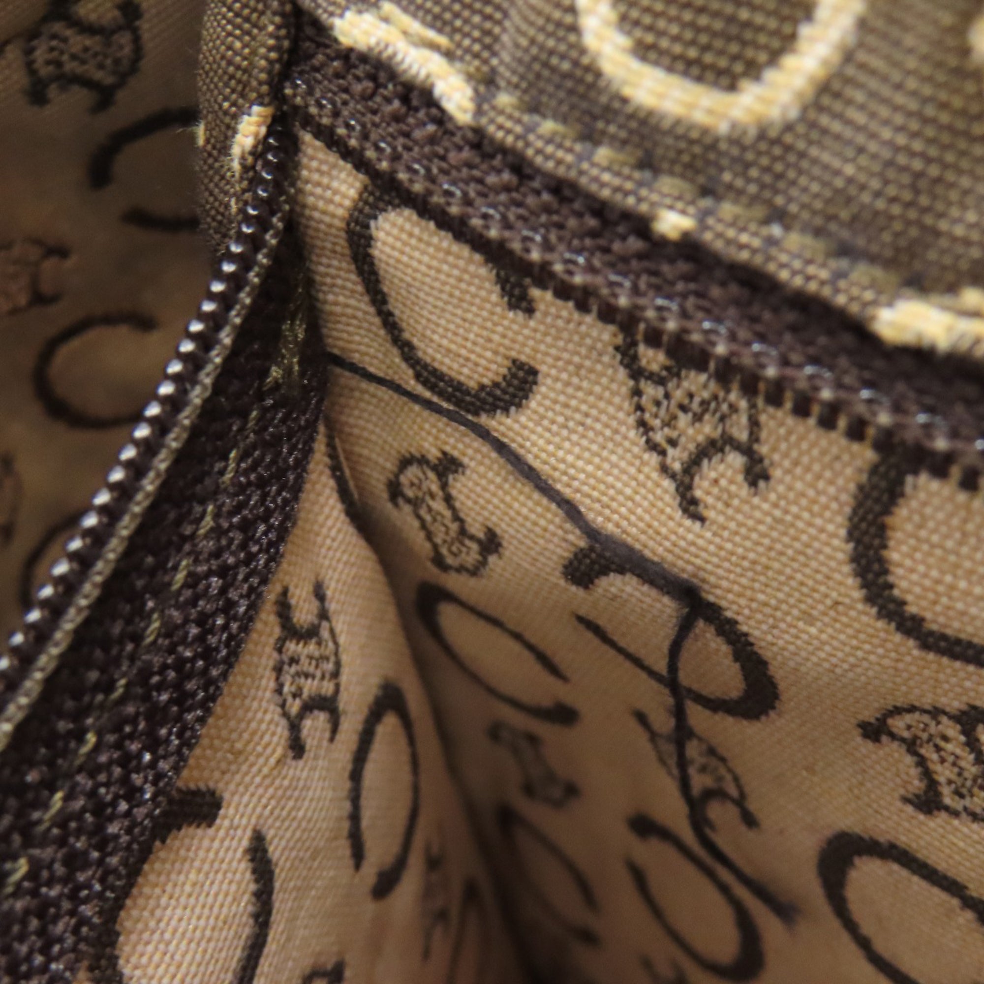 Celine Brown Canvas Boston Bag (Pre-Owned)