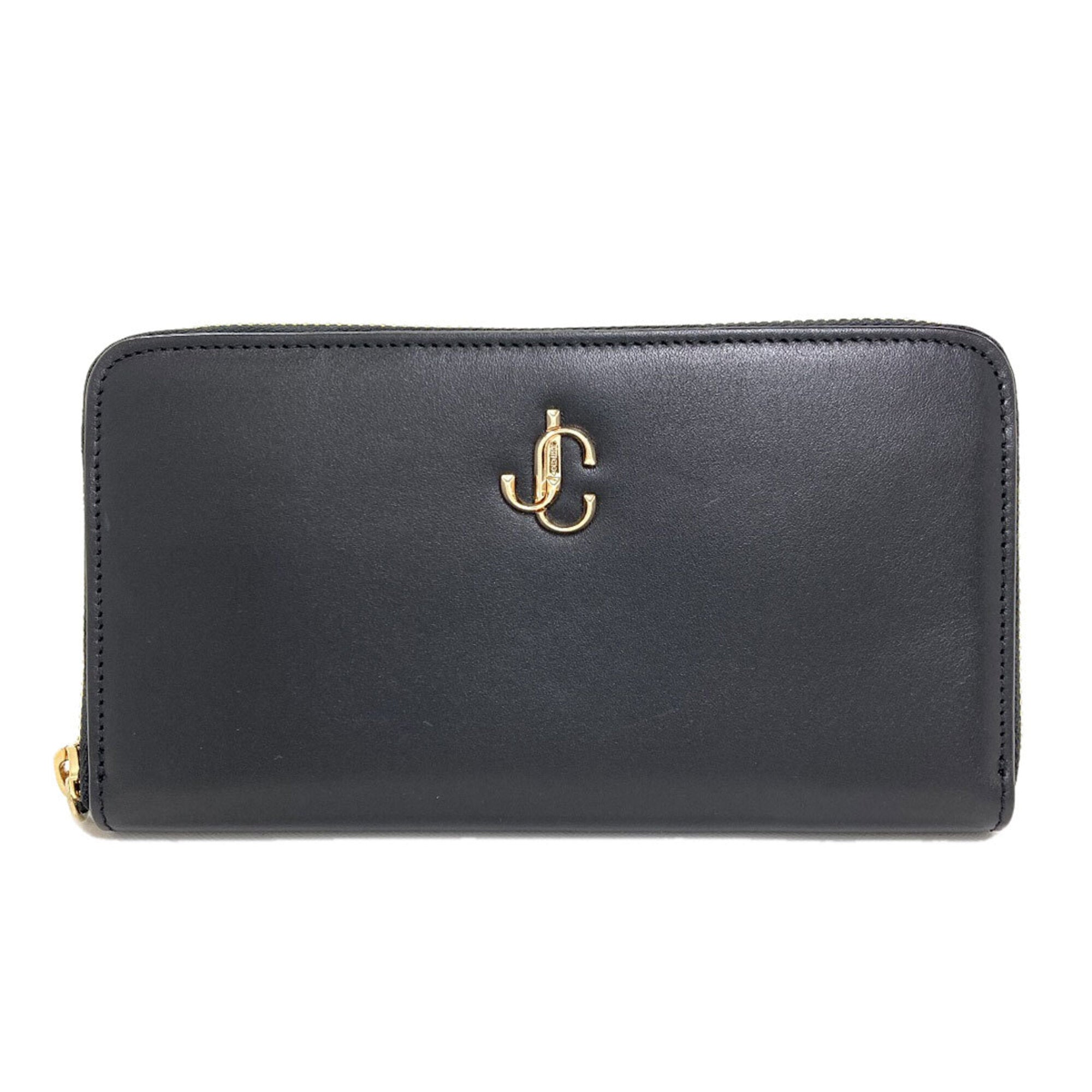 Jimmy Choo Black Leather Long Wallet (Bi-Fold) (Pre-Owned)